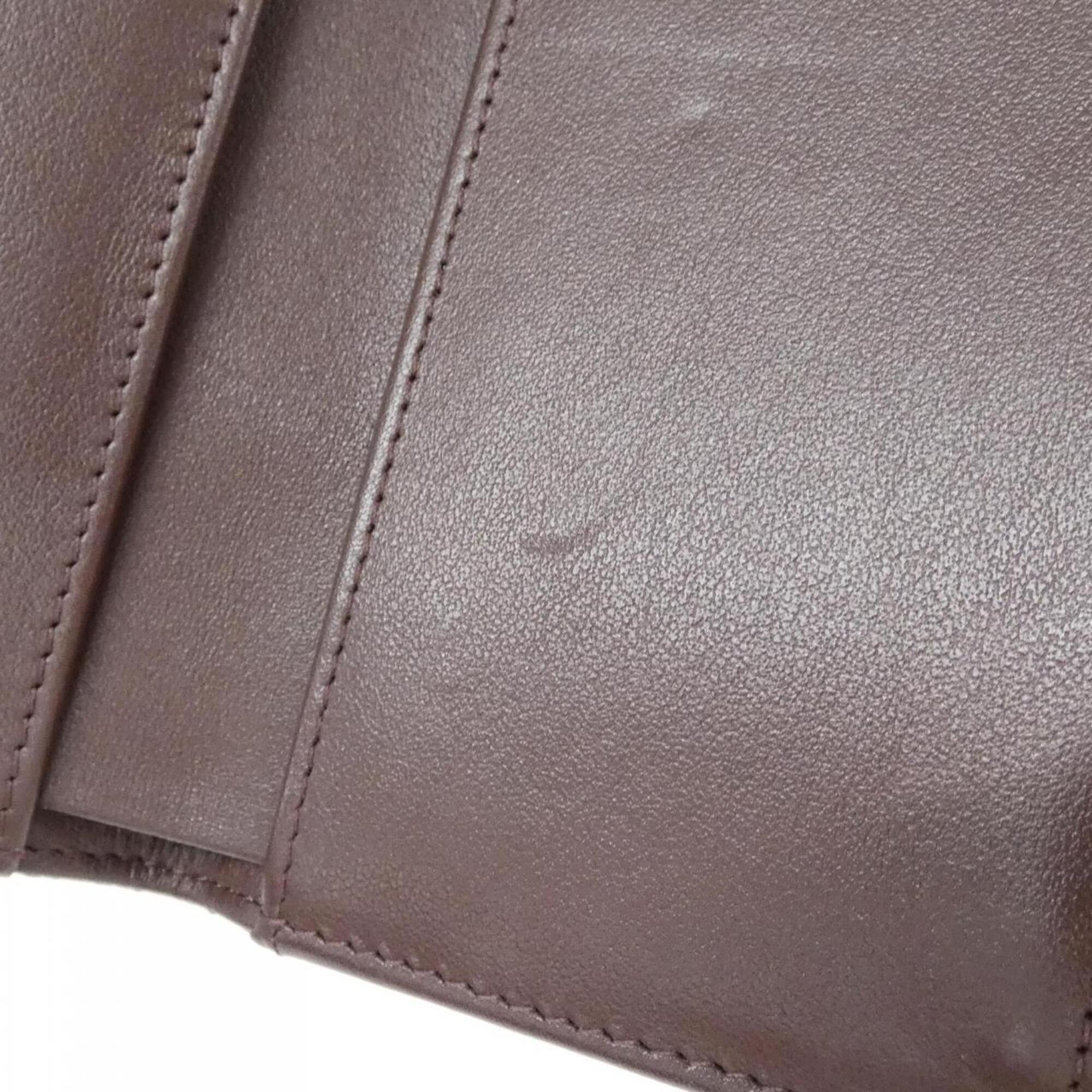 Chanel Black Bordeaux Grained Calfskin Wallet (Tri-Fold) (Pre-Owned)
