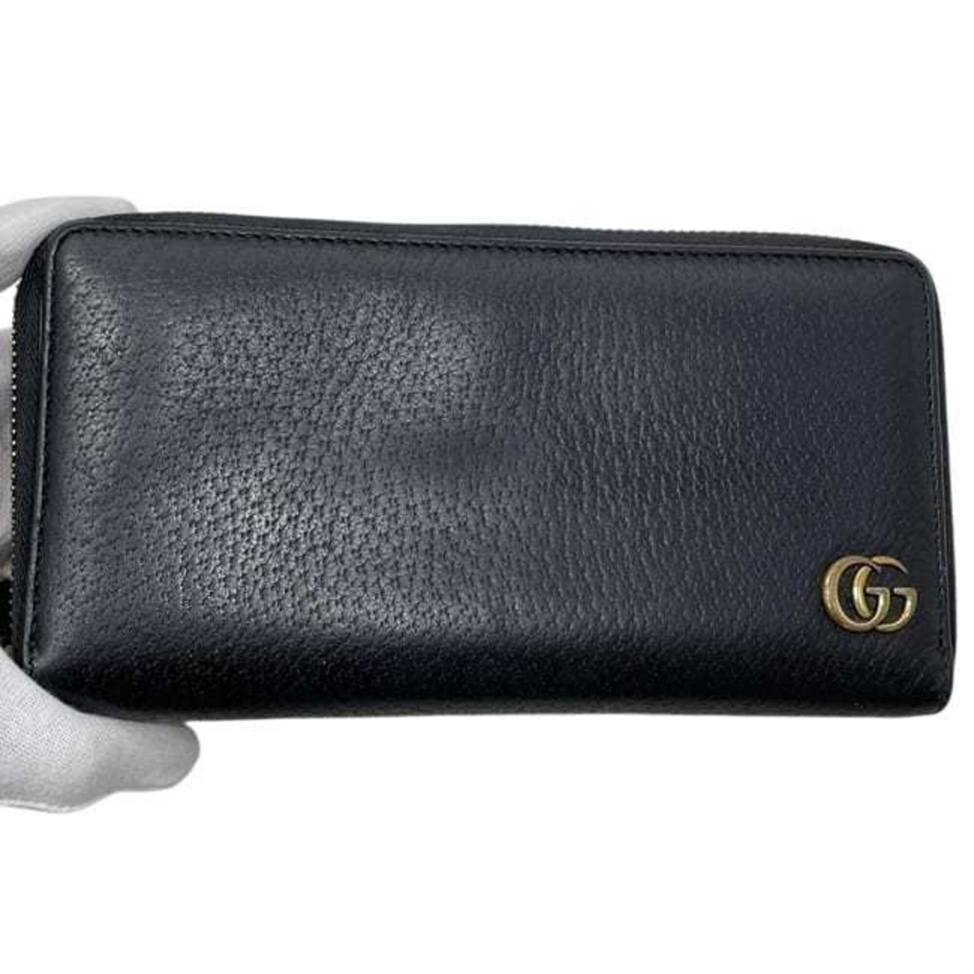 Gucci Black Leather Long Wallet (Bi-Fold) (Pre-Owned)