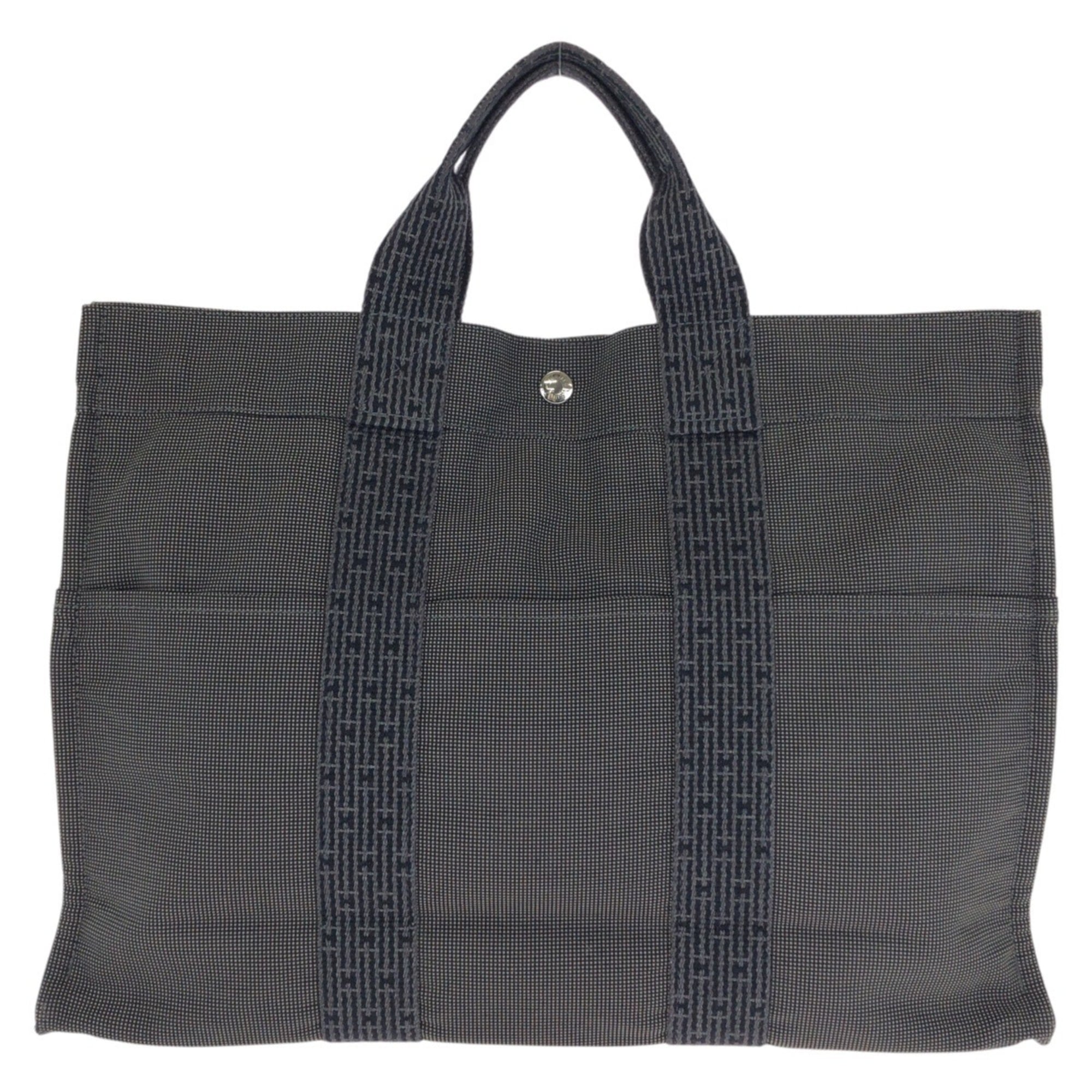 Hermes Gray Polyamide Polyester Handbag Tote Bag (Pre-Owned)
