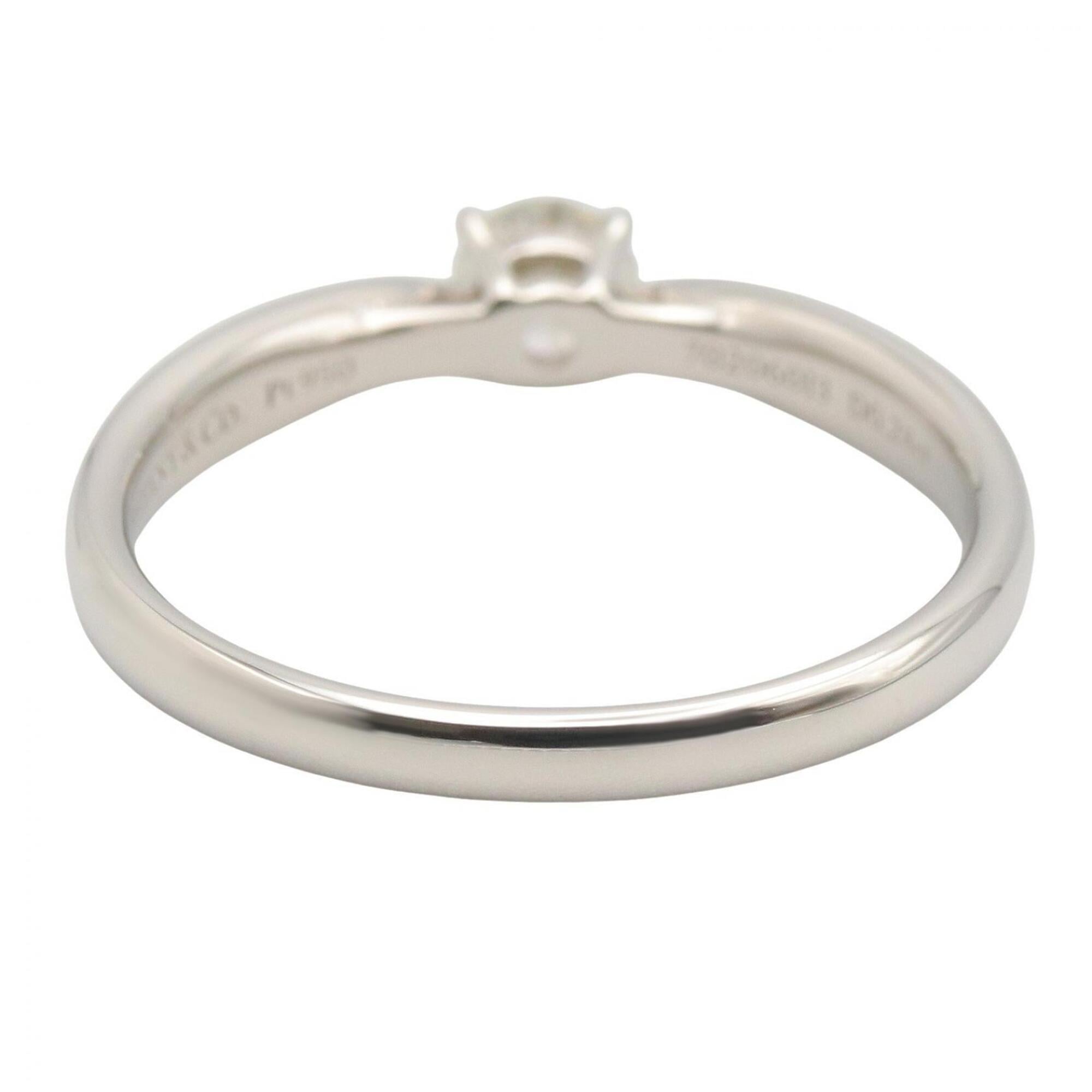 Tiffany Silver Clear Platinum 950 Band Ring (Pre-Owned)