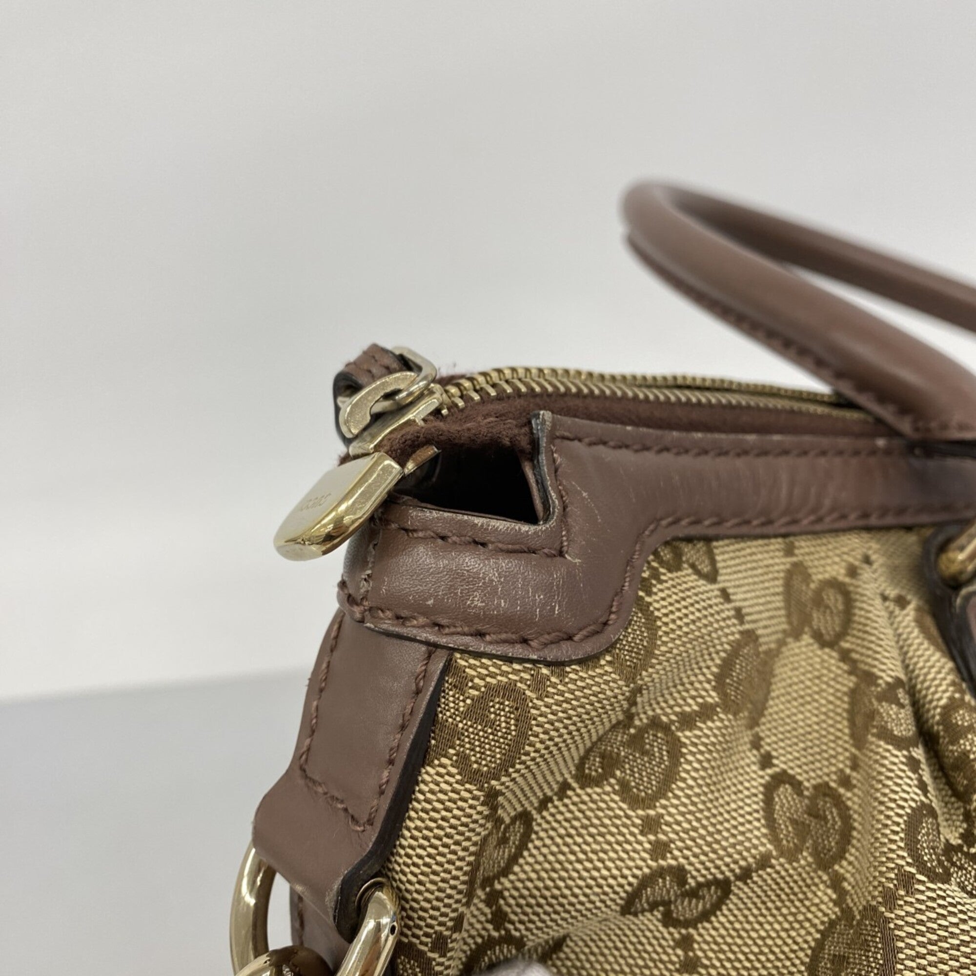 Gucci Beige Canvas Handbag (Pre-Owned)
