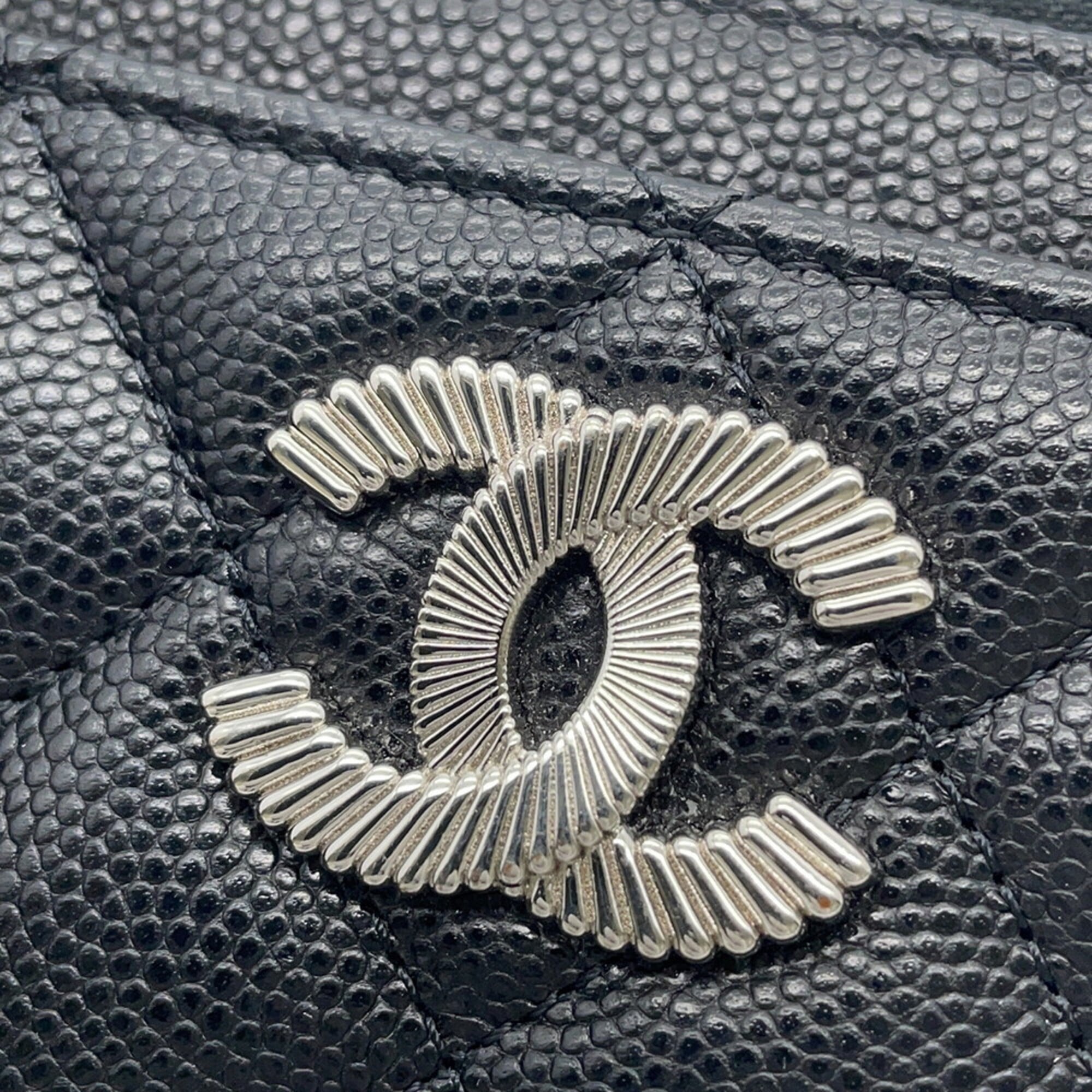 Chanel Black Grained Calfskin Coin Purse/Coin Case (Pre-Owned)