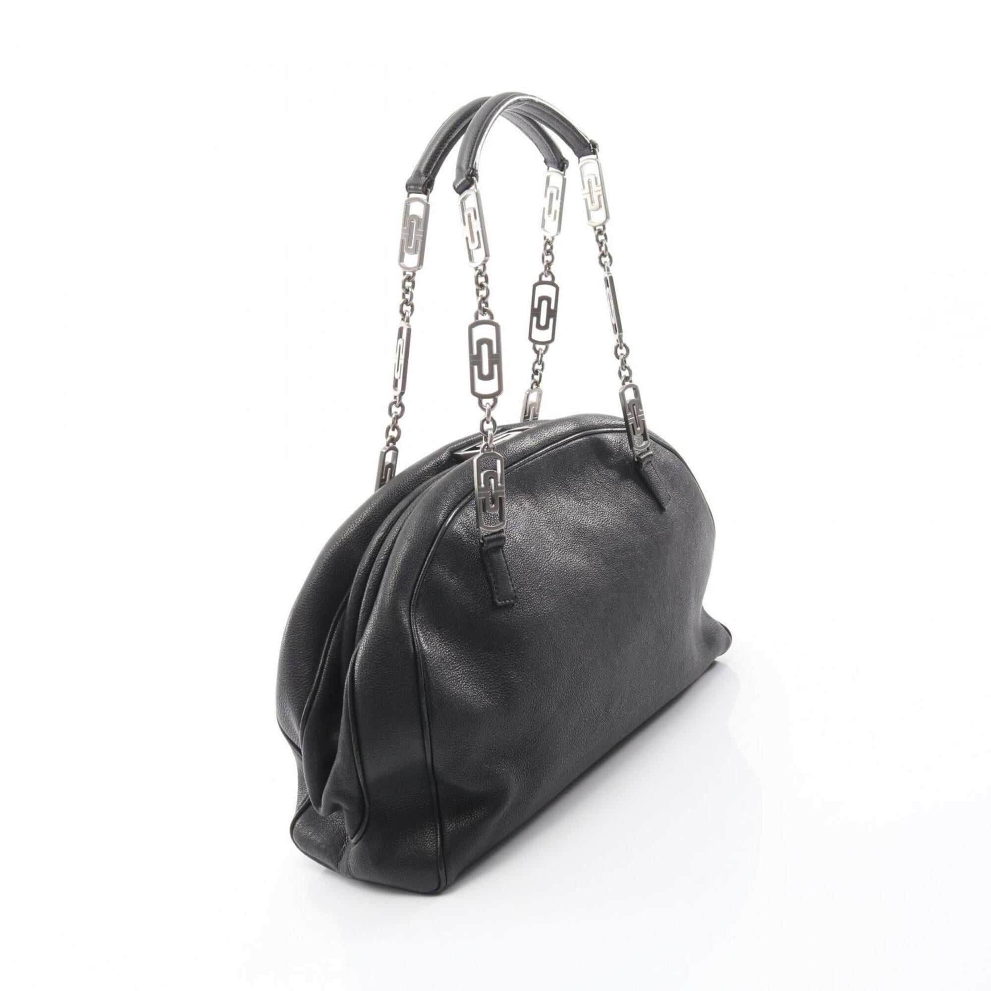 Bvlgari Black Leather Handbag Shoulder Bag (Pre-Owned)