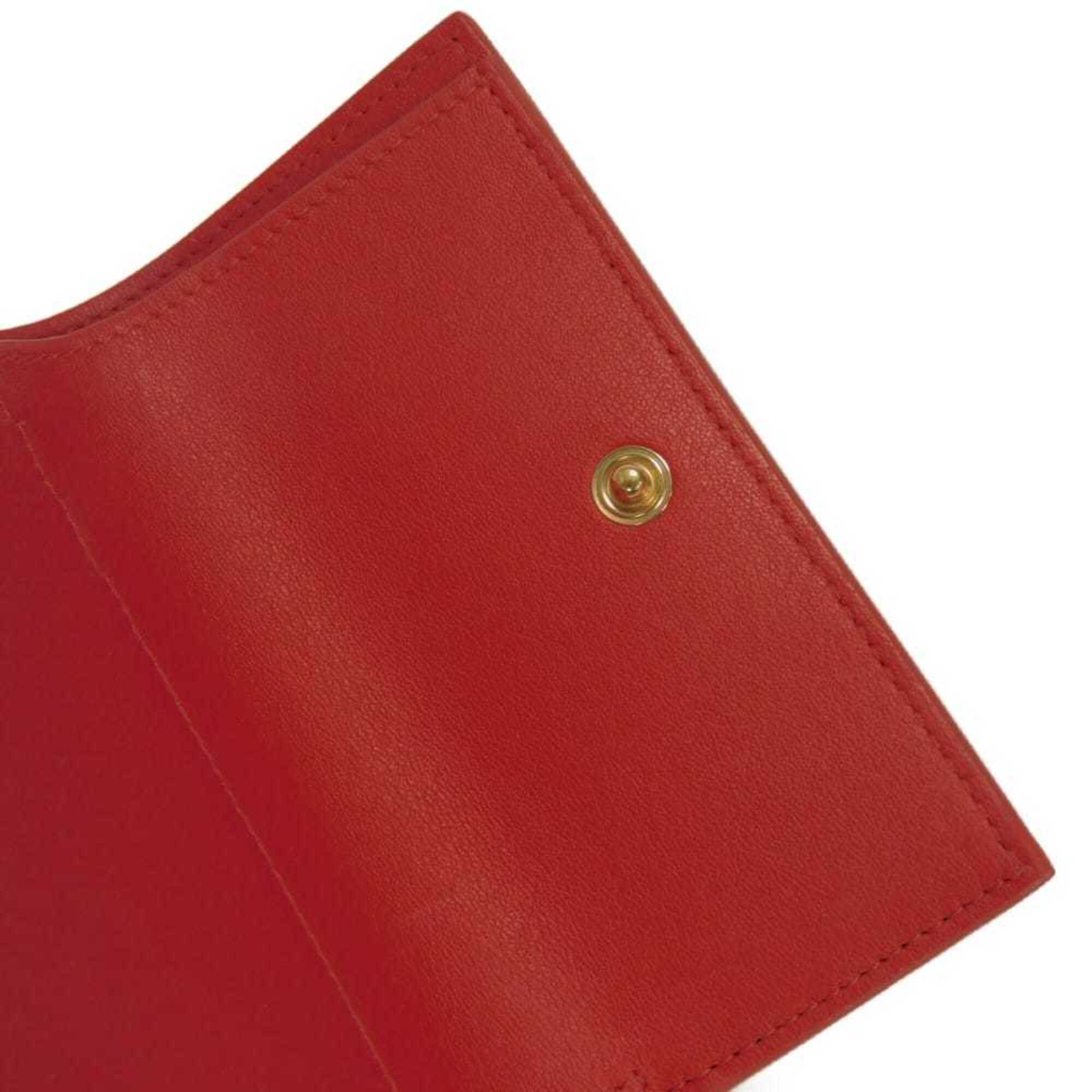 Salvatore Ferragamo Red Color Leather Wallet (Tri-Fold) (Pre-Owned)
