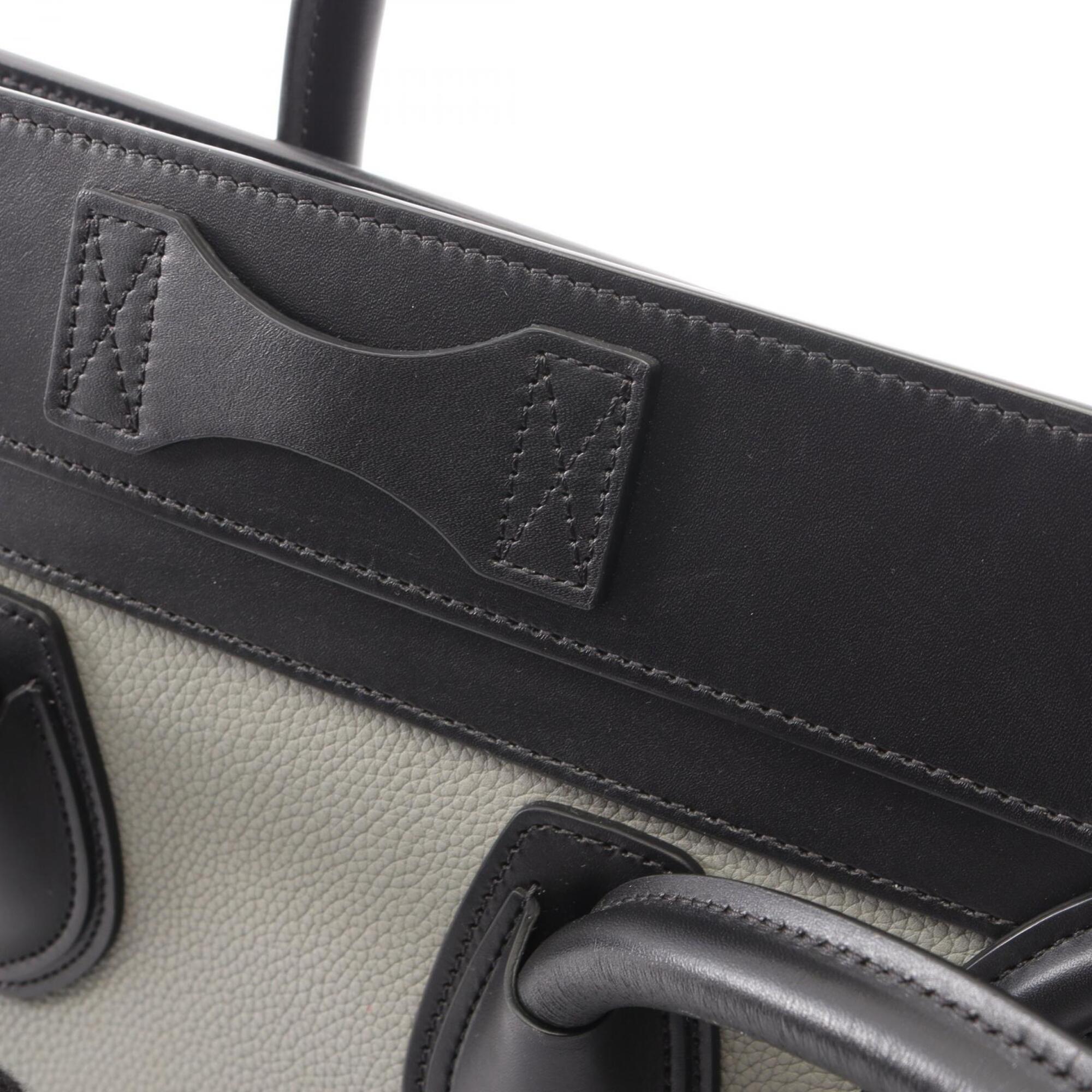 Celine Black Gray Green Leather Handbag Tote Bag (Pre-Owned)