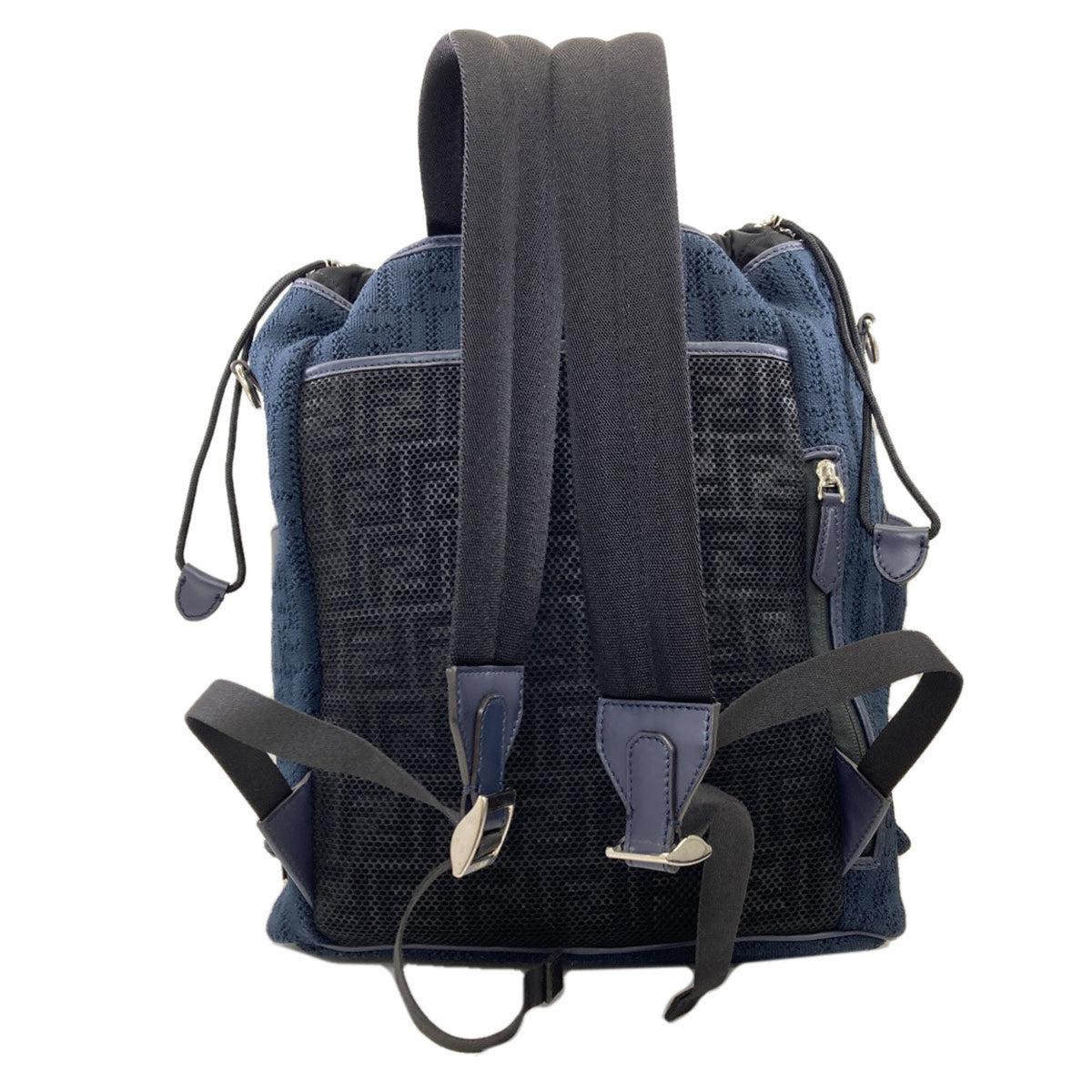 Fendi Black Navy Canvas Backpack (Pre-Owned)