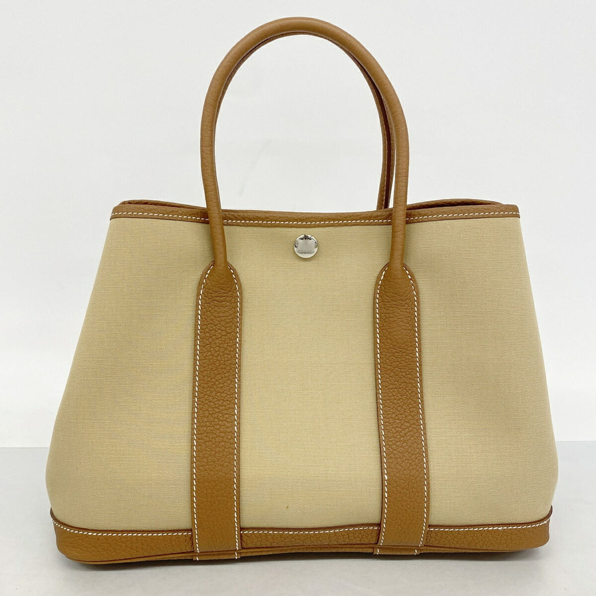 Hermes Gold Toile Officier Tote Bag (Pre-Owned)