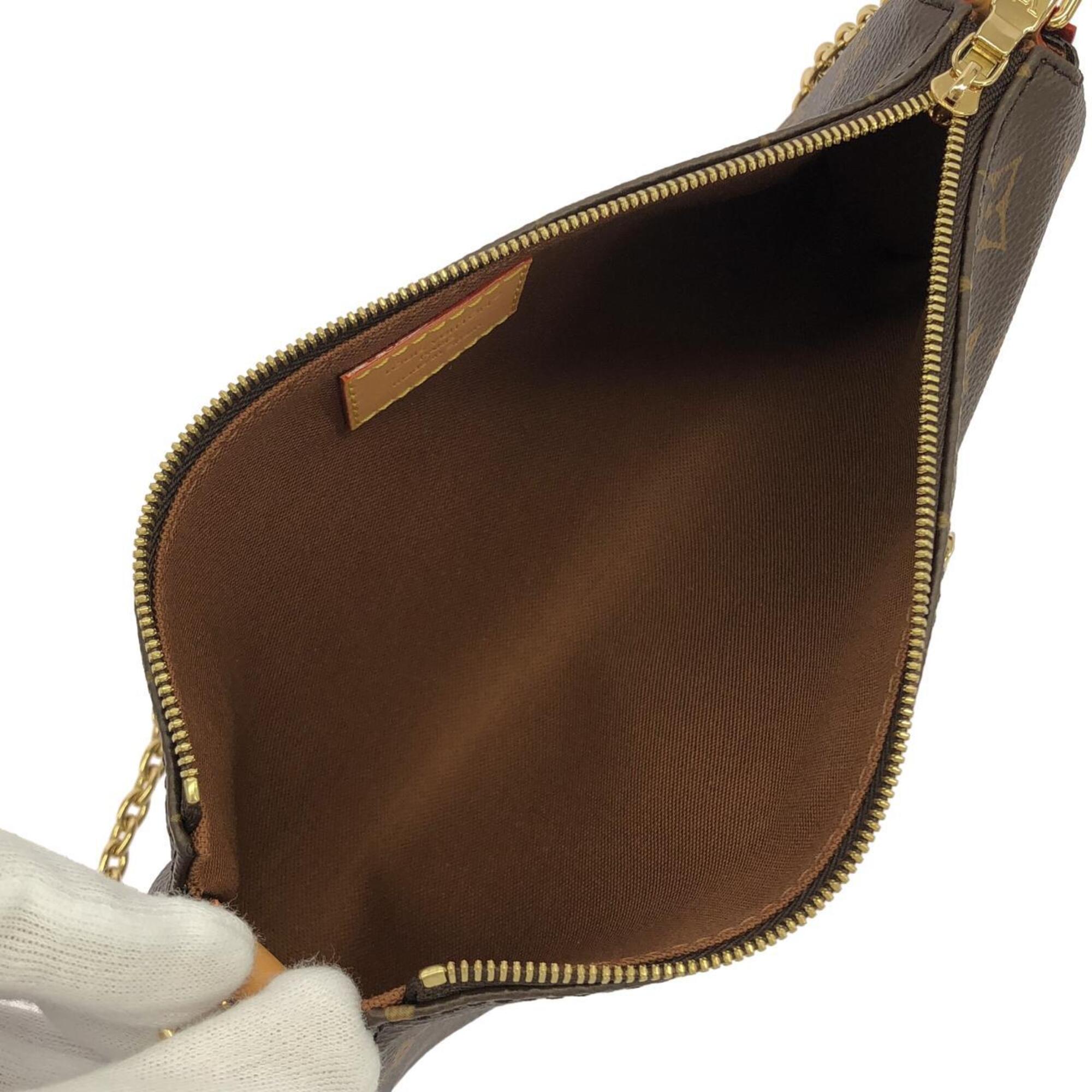 Louis Vuitton Marron Coated Canvas Pochette Shoulder Bag (Pre-Owned)