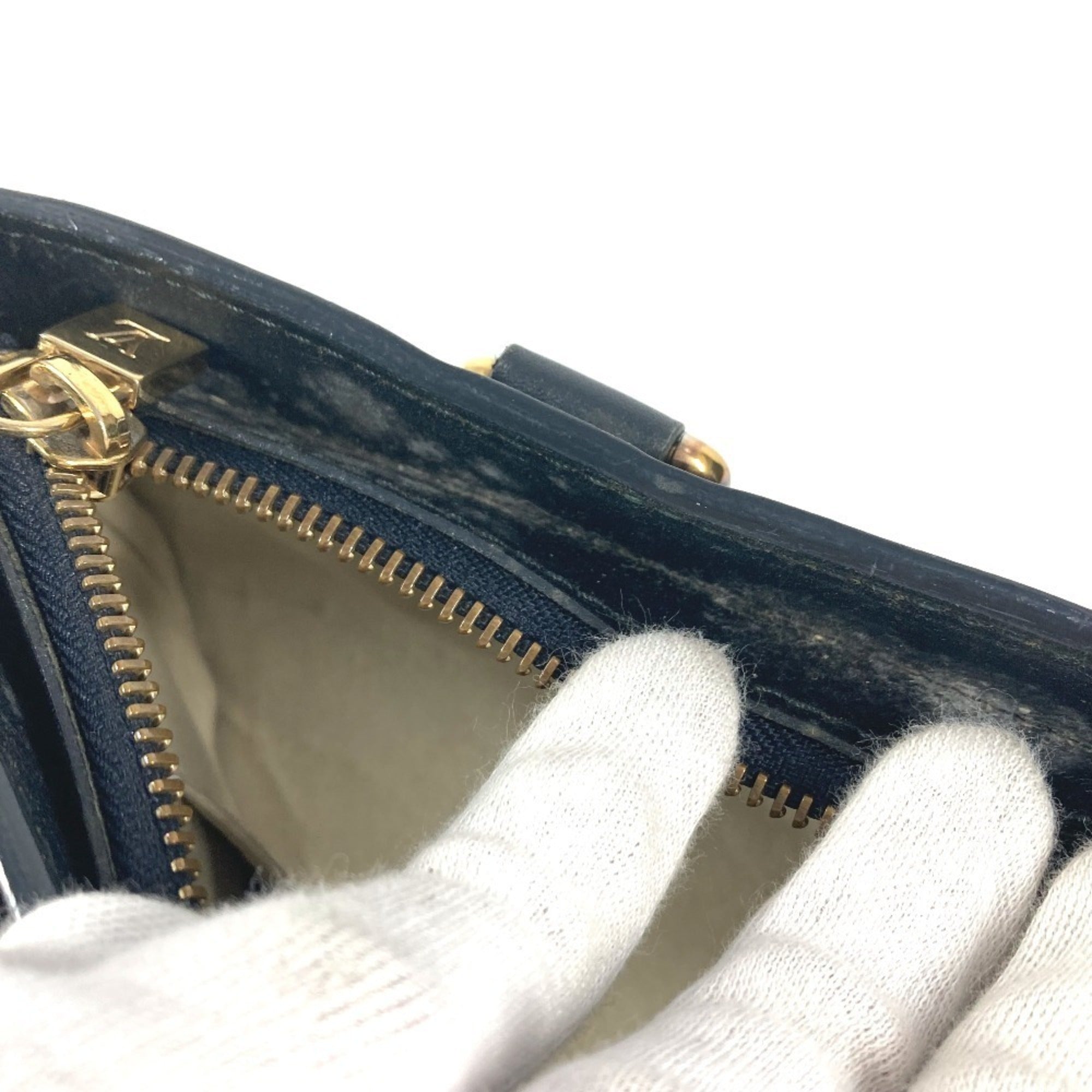 Louis Vuitton Navy Monogram Mini Canvas Leather Handbag Shoulder Bag Tote Bag (Pre-Owned)