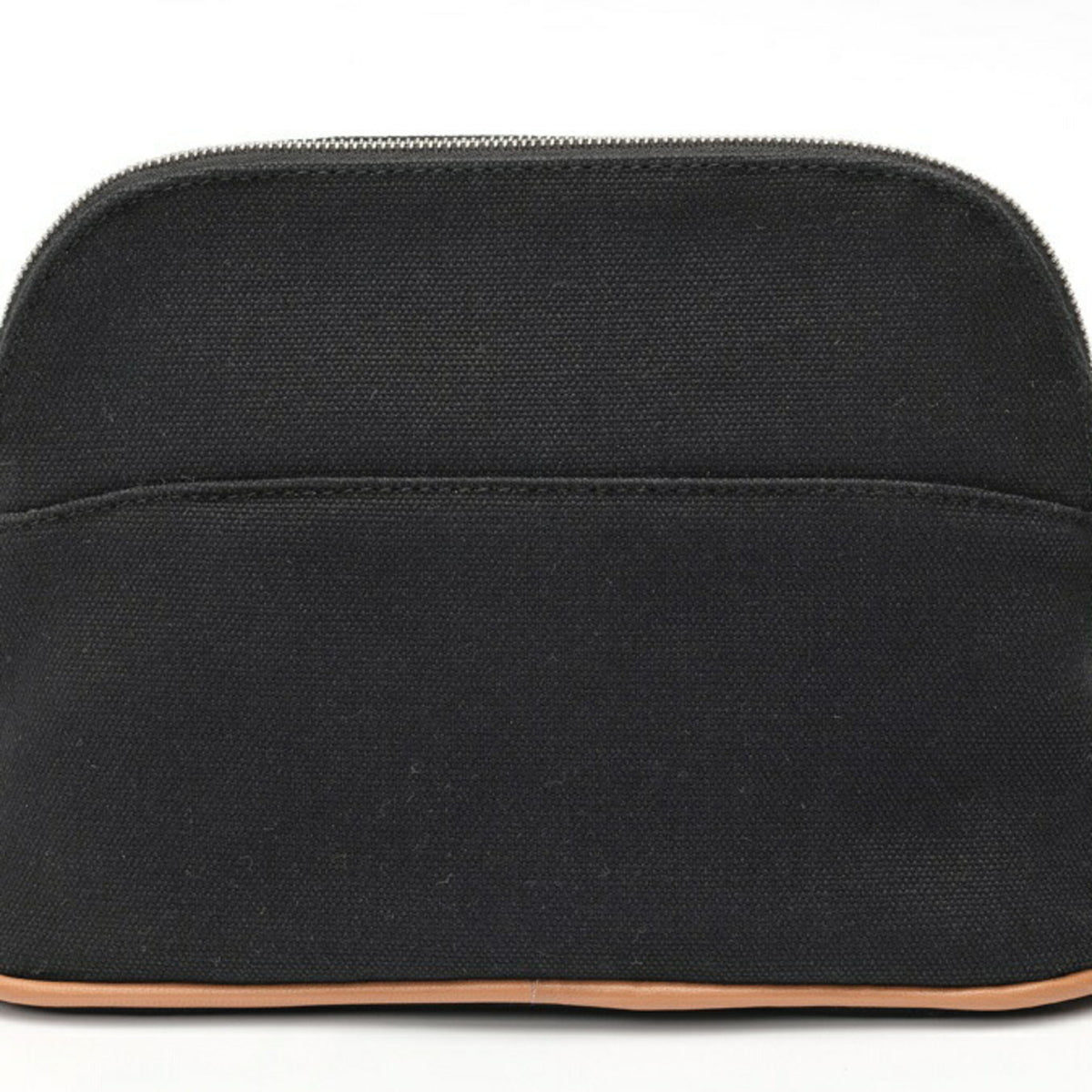 Hermes Black Canvas Leather Pouch (Pre-Owned)
