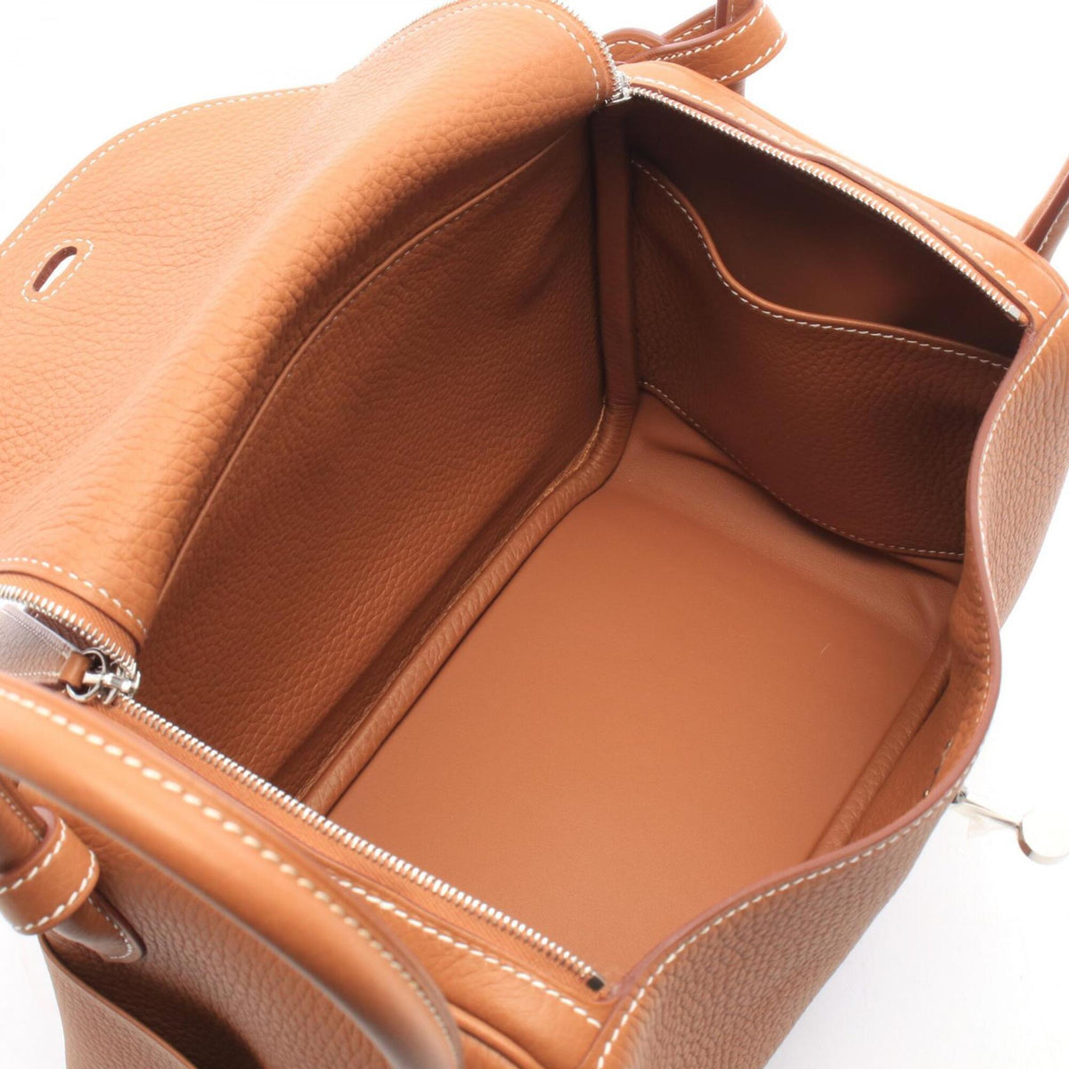 Hermes Brown Gold Brown Taurillon Clemence Leather Handbag Shoulder Bag (Pre-Owned)