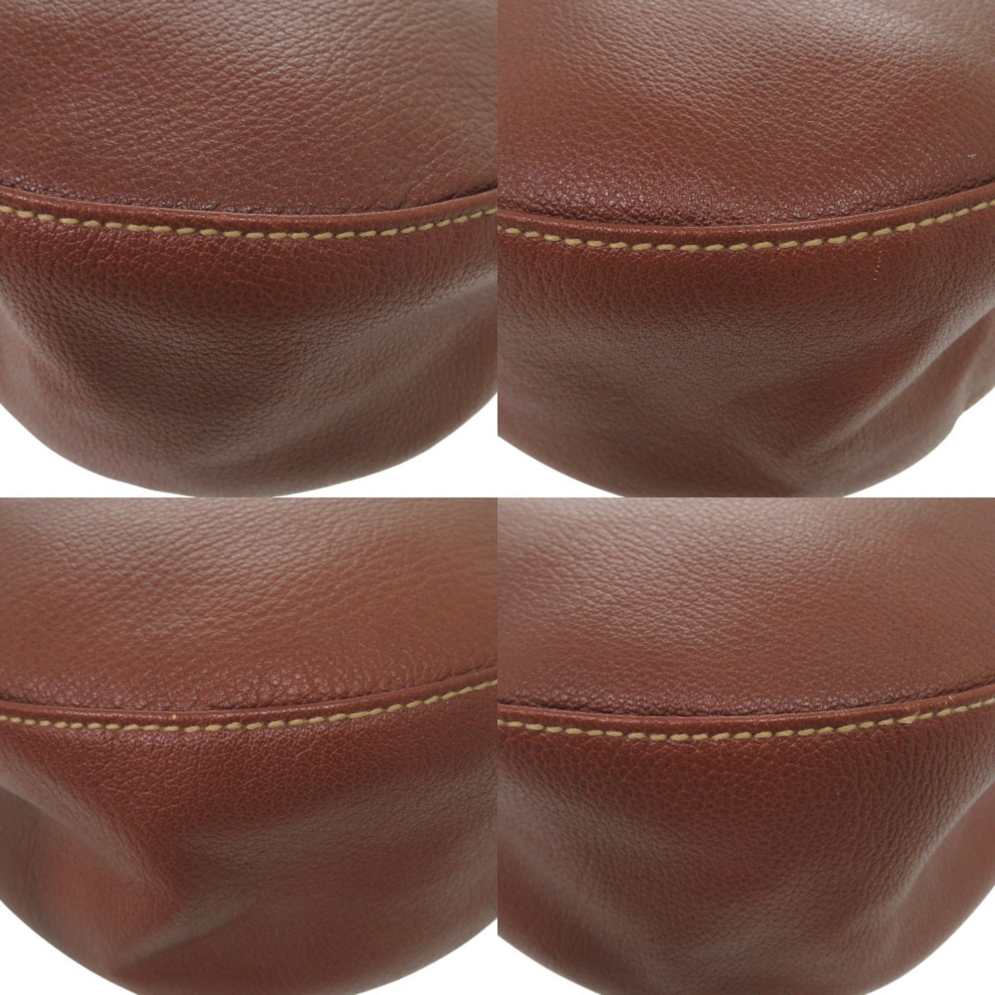 Bvlgari Brown Leather Handbag Shoulder Bag (Pre-Owned)