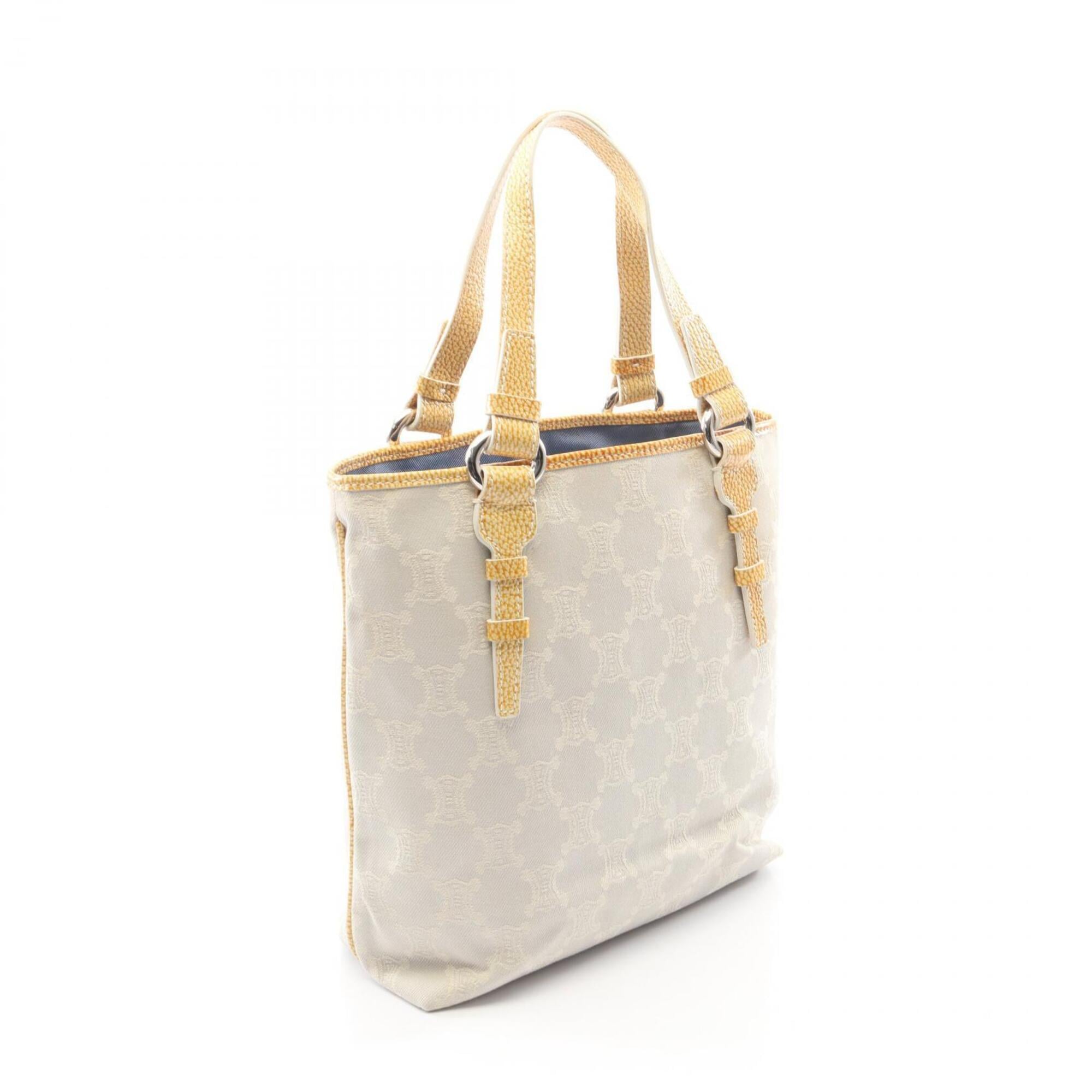 Celine Gray Yellow Canvas Handbag Tote Bag (Pre-Owned)
