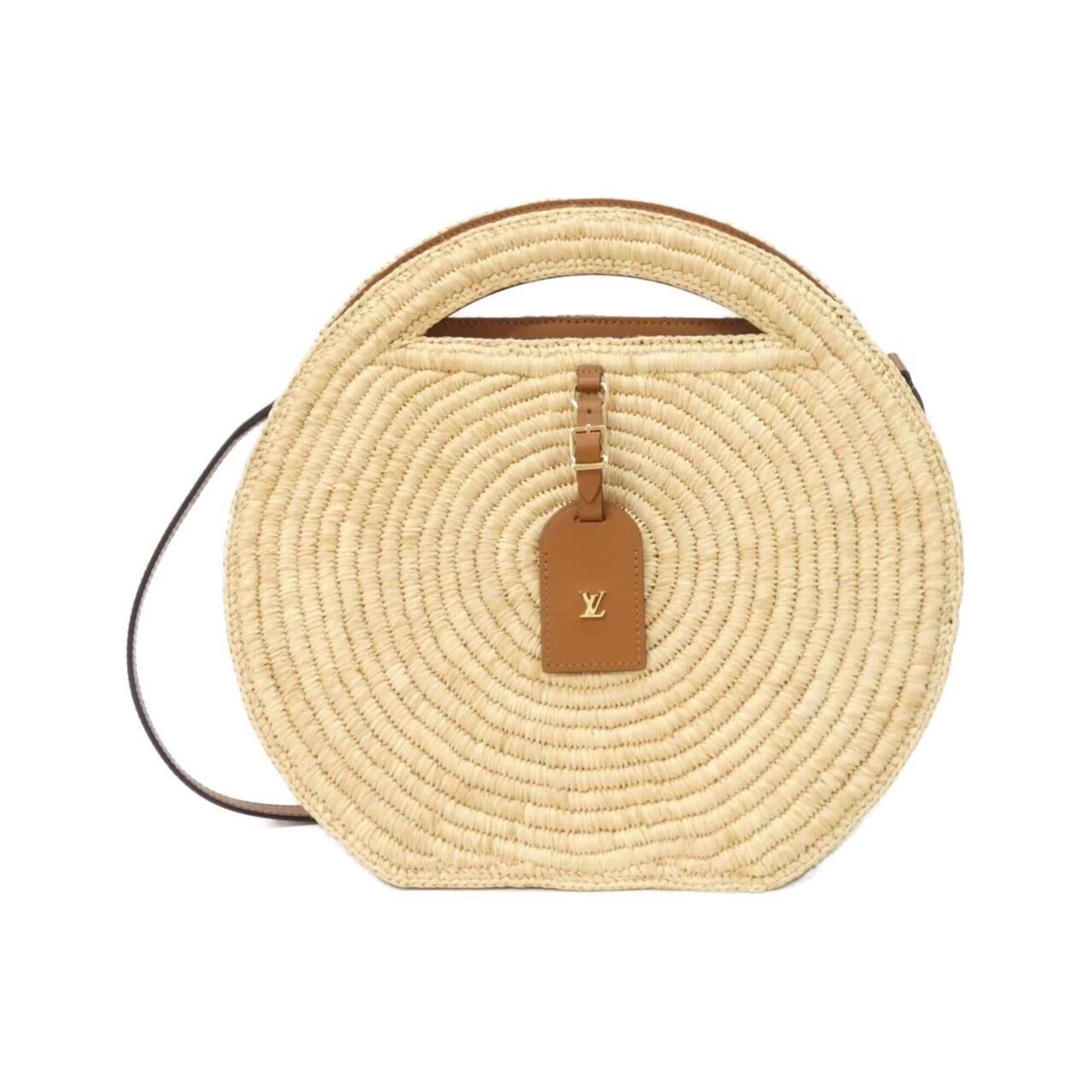 Louis Vuitton Natural Raffia Leather Handbag (Pre-Owned)