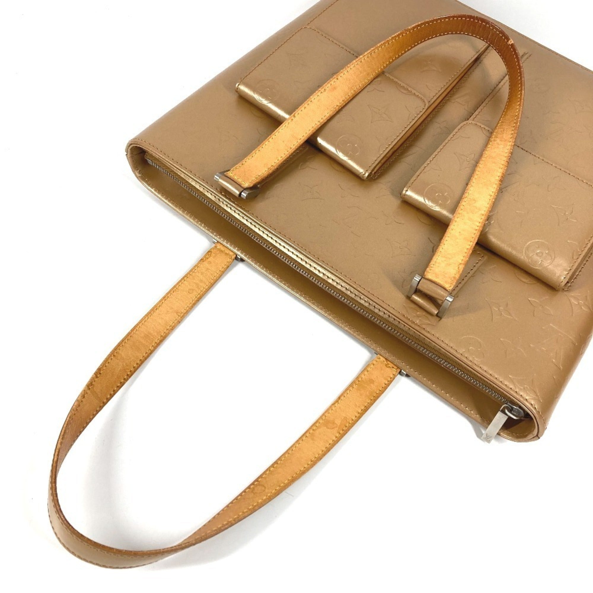 Louis Vuitton Beige Monogram Mat Leather Shoulder Bag Tote Bag (Pre-Owned)