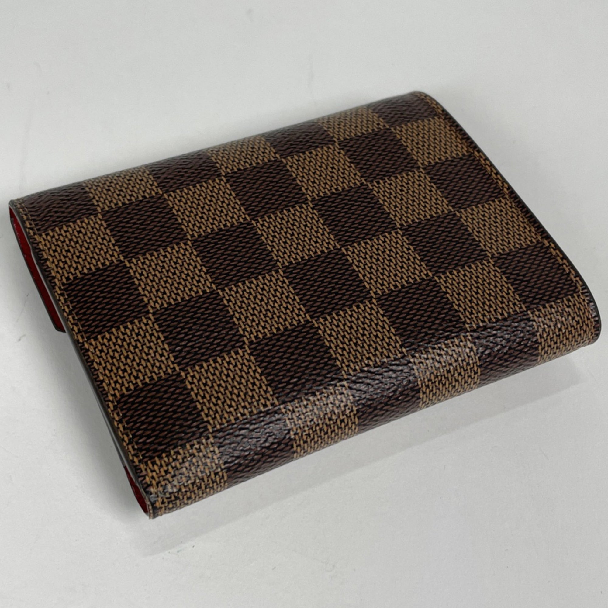Louis Vuitton Brown Red Color Wallet (Tri-Fold) (Pre-Owned)