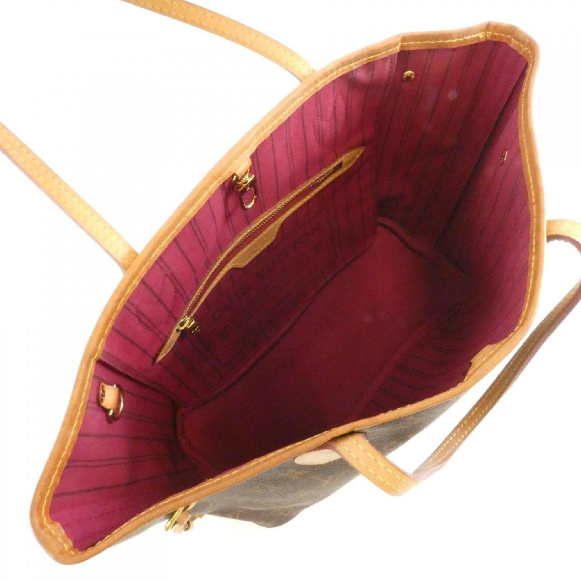Louis Vuitton Fuchsia Marron Coated Canvas Handbag (Pre-Owned)