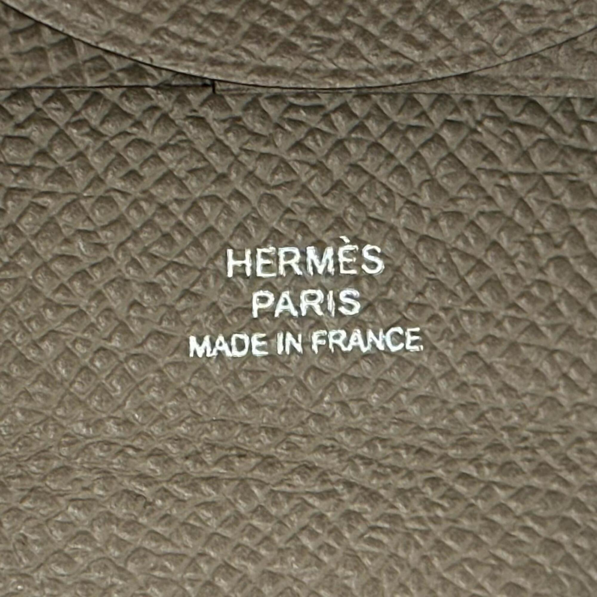 Hermes Etoupe Gray Epsom Leather Coin Purse/Coin Case (Pre-Owned)