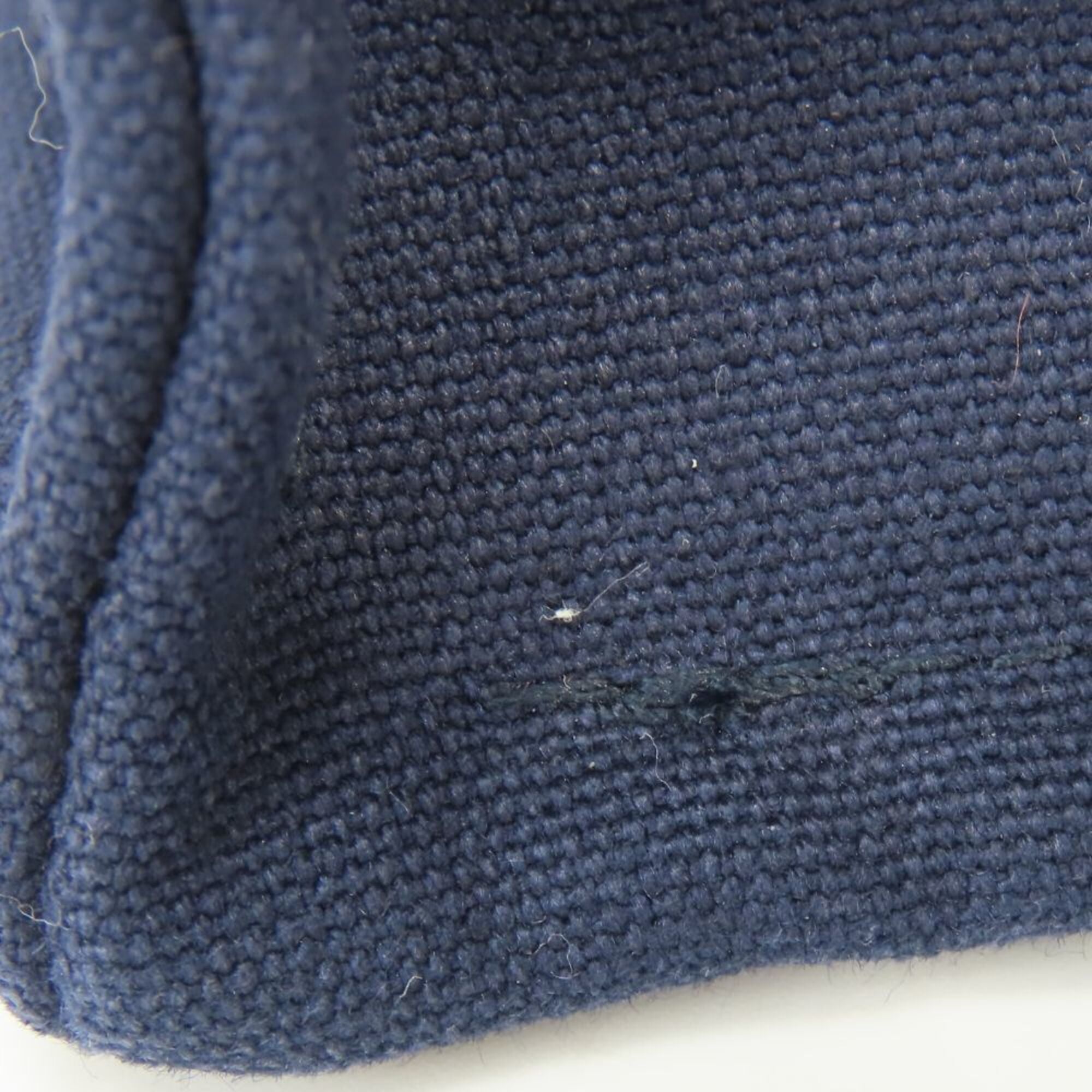 Hermes Navy Olive Canvas Tote Bag (Pre-Owned)
