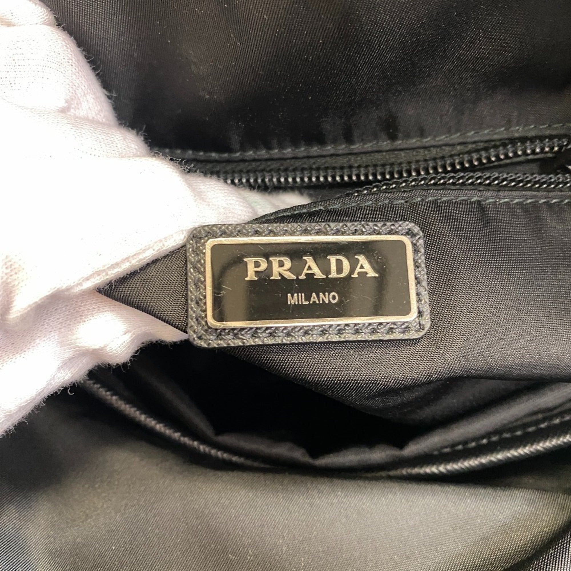 Prada Black Nylon Shoulder Bag Sling Bag (Pre-Owned)