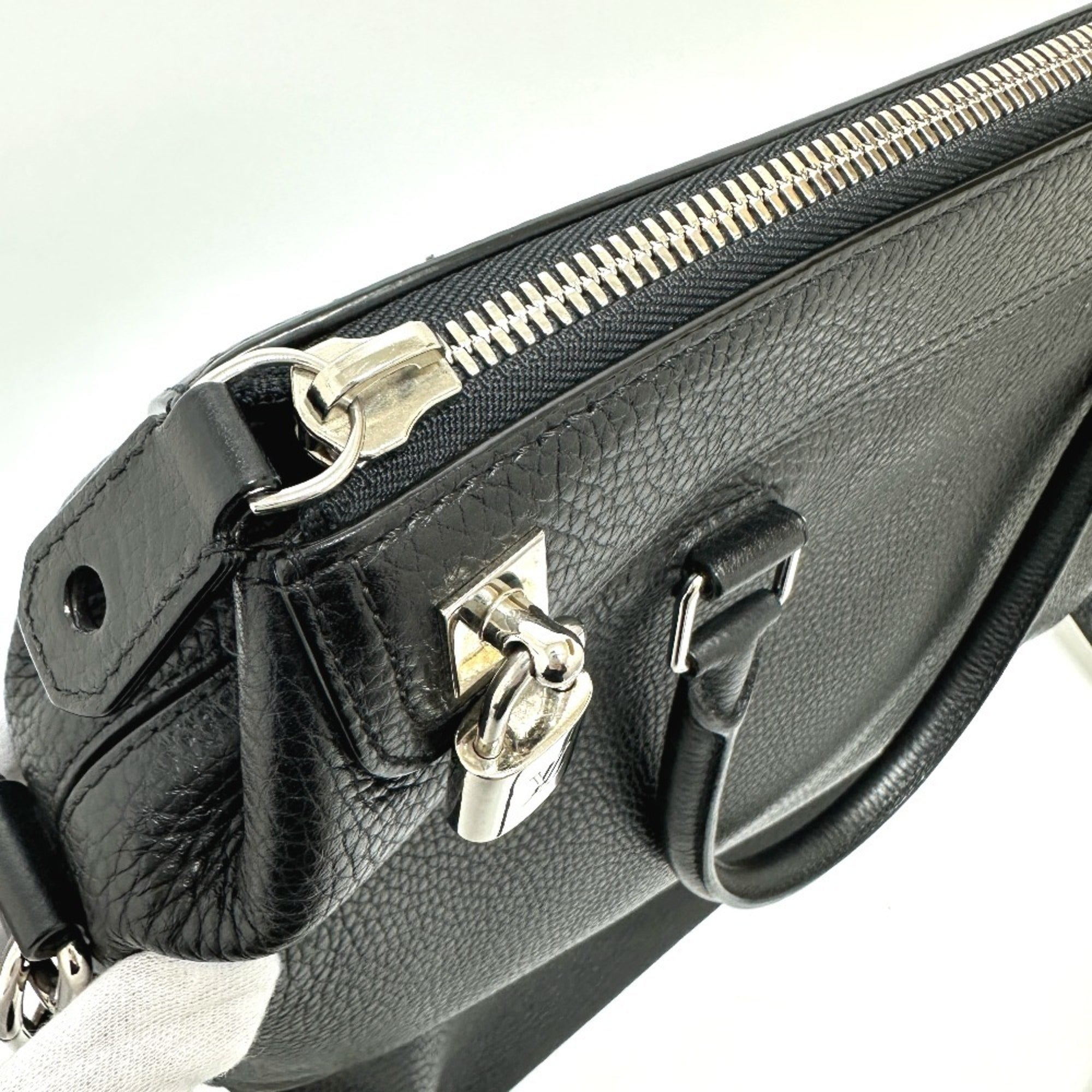 Louis Vuitton Black Leather Tote Bag (Pre-Owned)