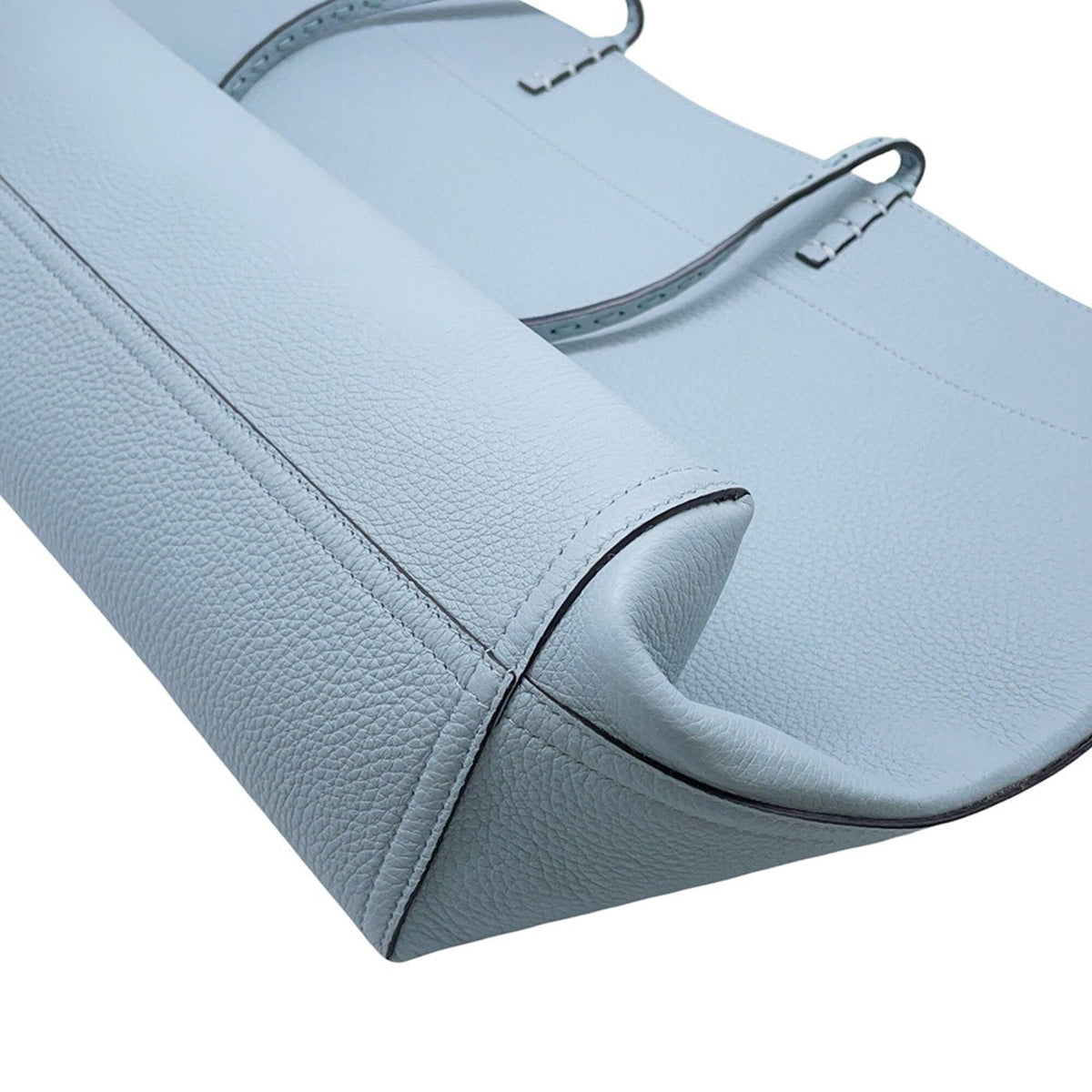 Fendi Selleria Light Blue Leather Handbag Pouch Tote Bag (Pre-Owned)