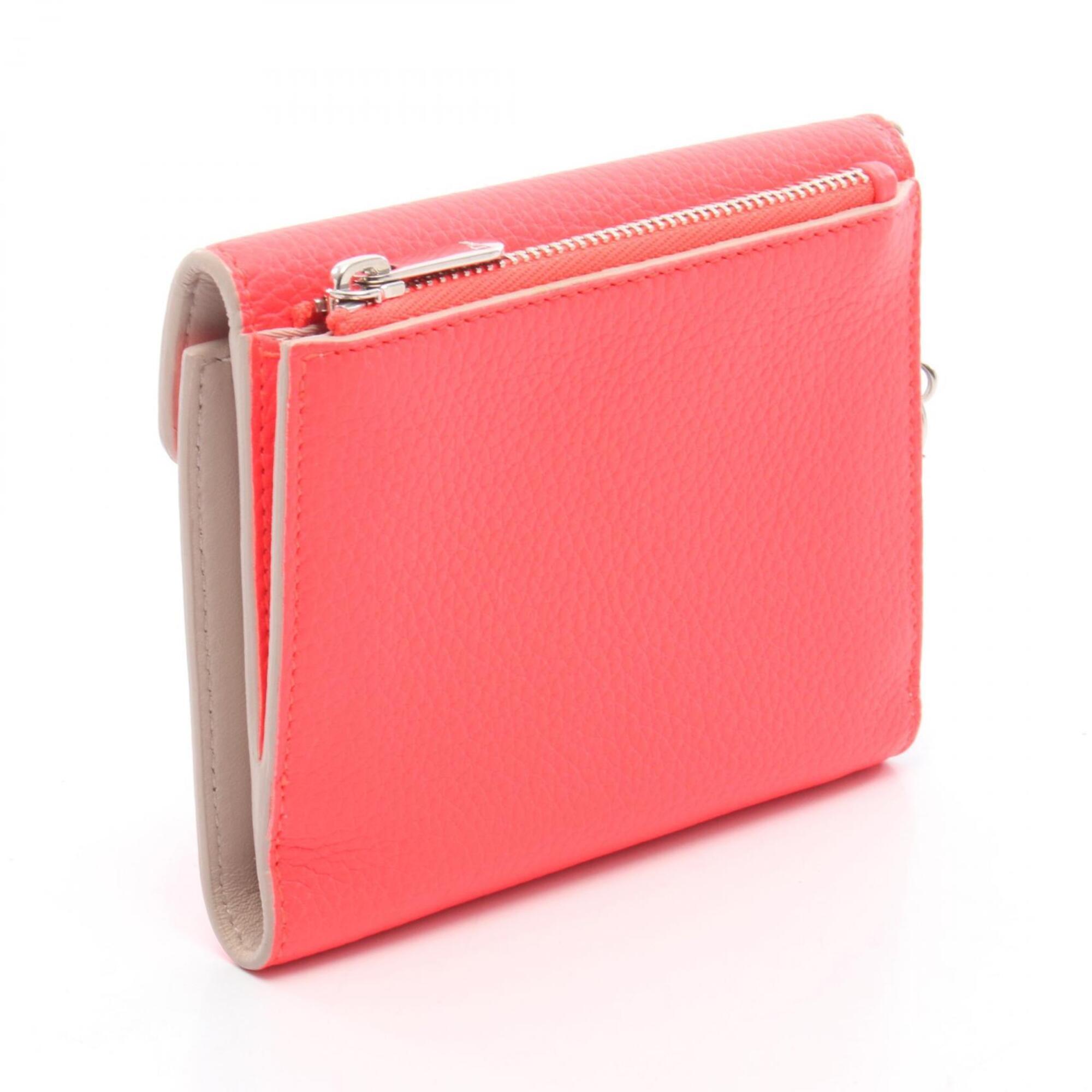 Christian Dior Red Color Leather Wallet (Tri-Fold) (Pre-Owned)