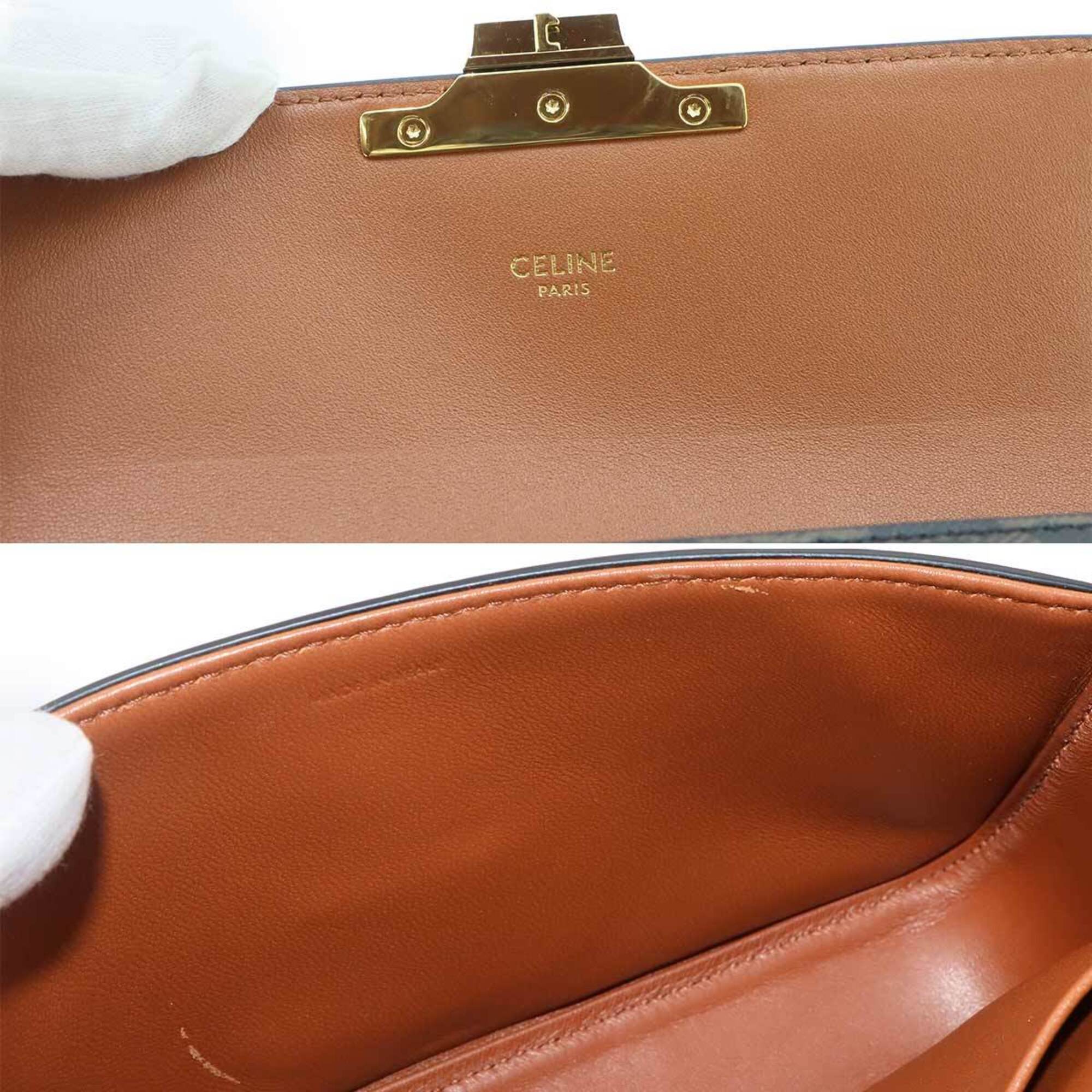 Celine Black Brown Pvc Leather Handbag Shoulder Bag (Pre-Owned)