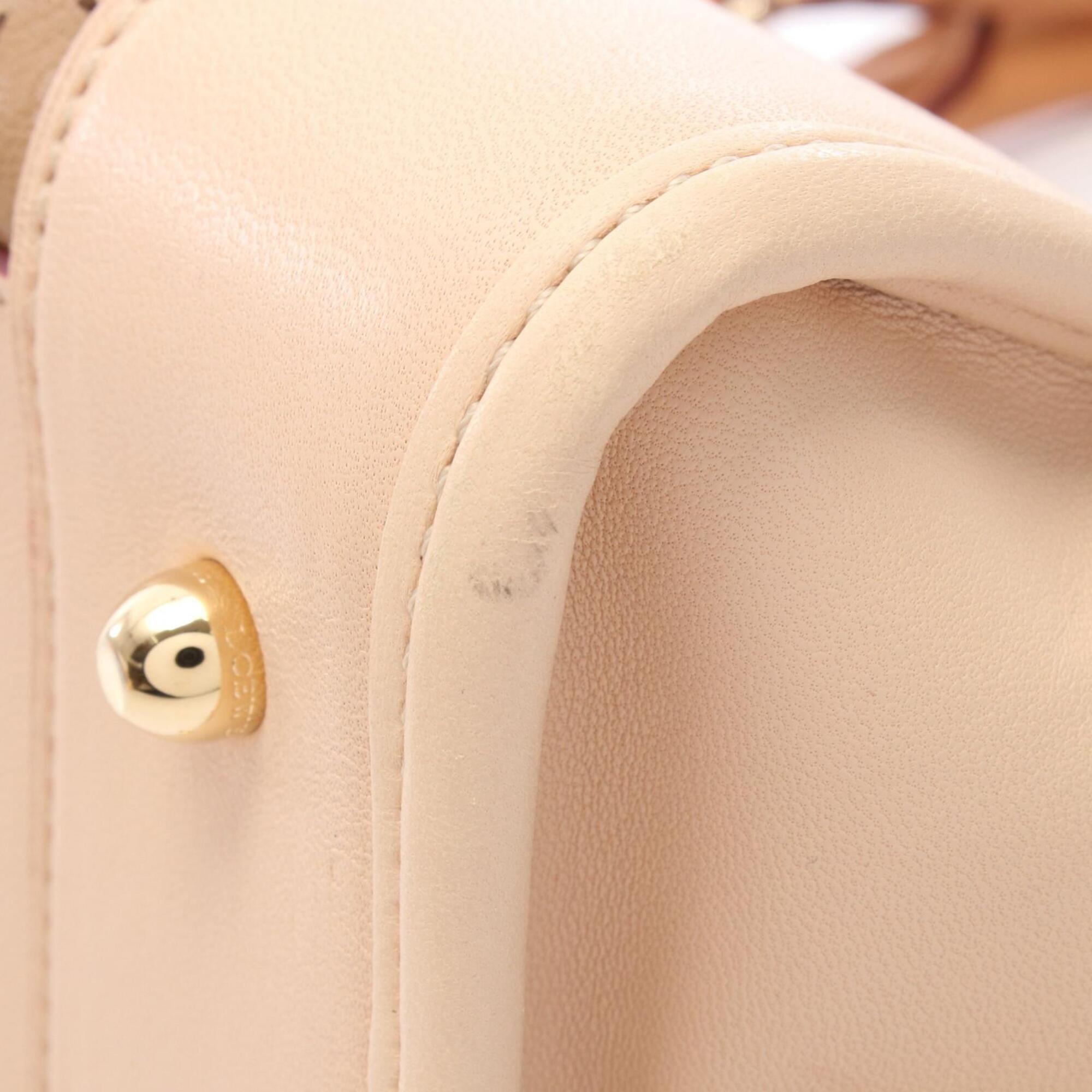 Loewe Amazona Beige Gray Multi-Color Leather Handbag (Pre-Owned)