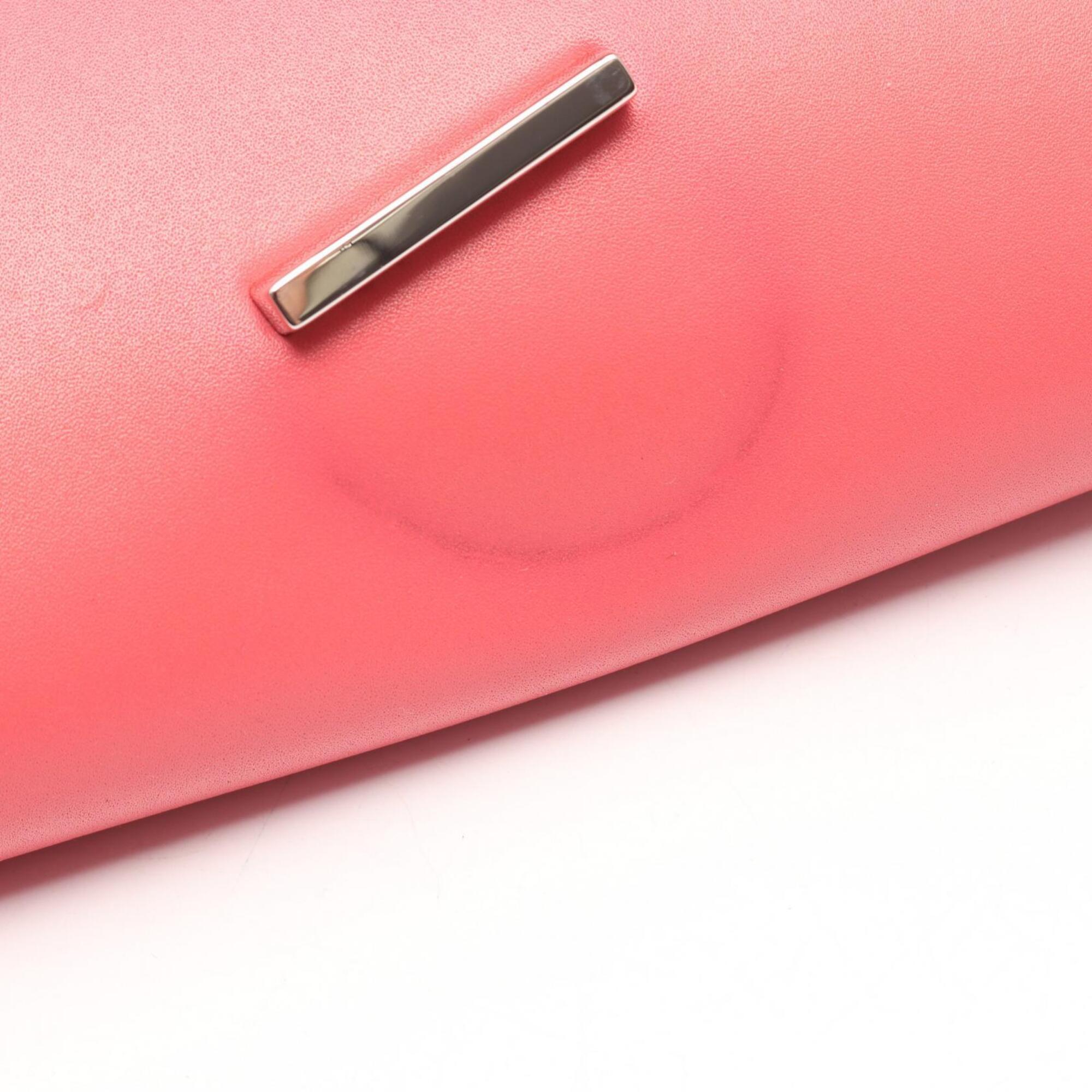 Hermes Pink Tadelakt Leather Clutch Bag Handbag (Pre-Owned)