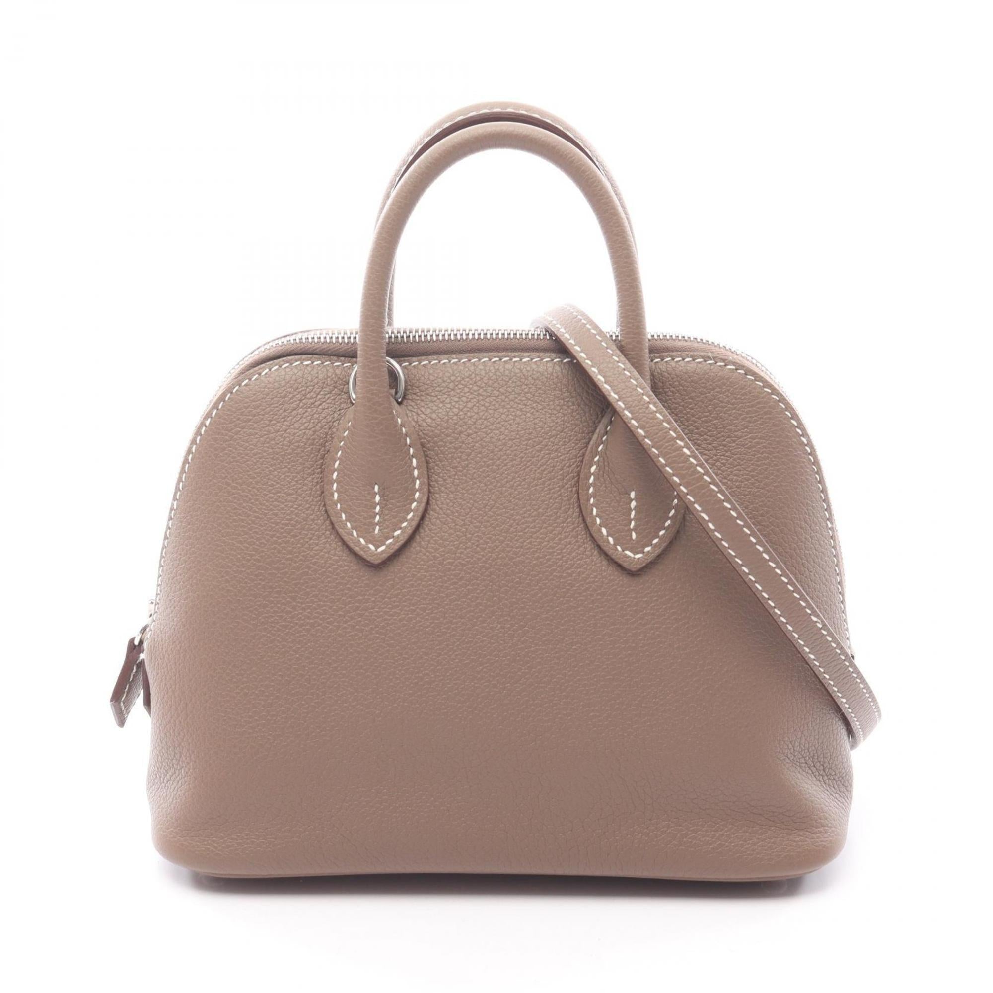 Hermes Etoupe Gray Gray Leather Handbag (Pre-Owned)