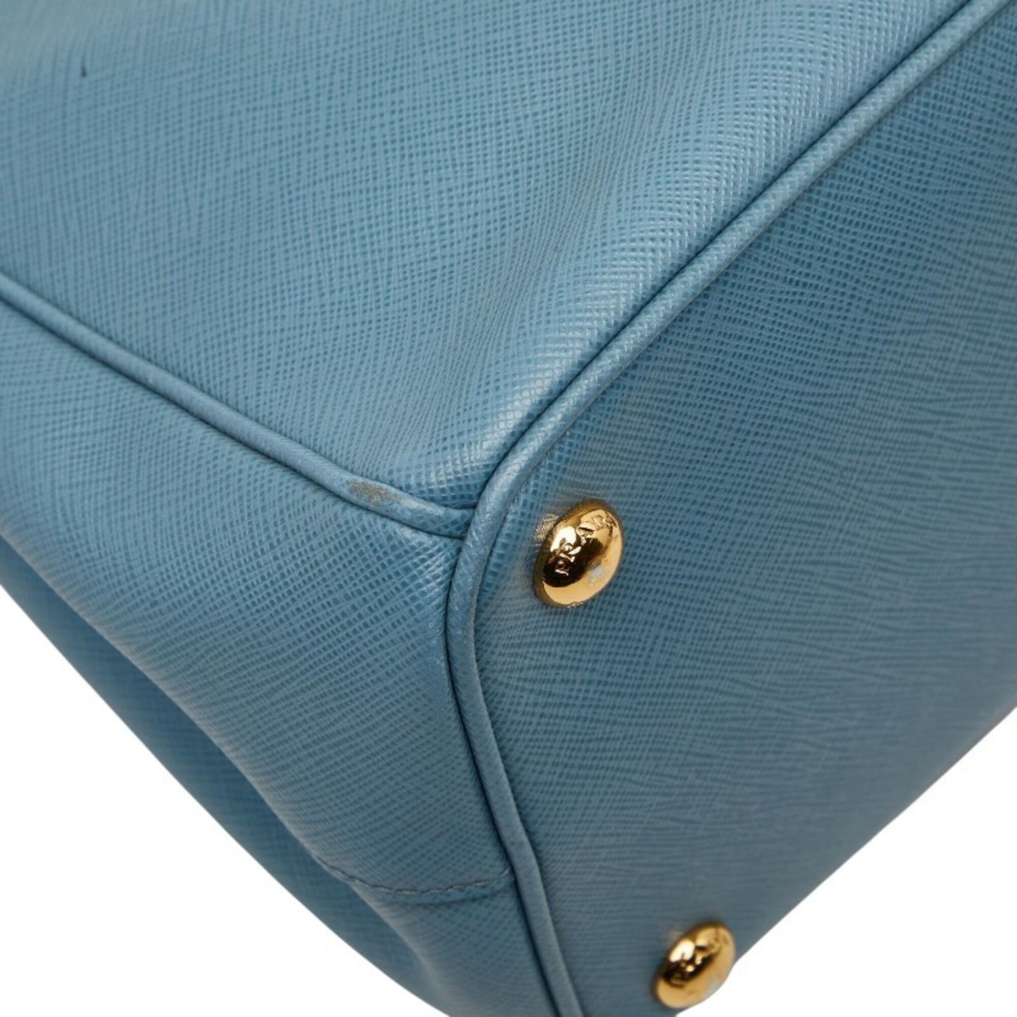 Prada Blue Leather Handbag Shoulder Bag (Pre-Owned)