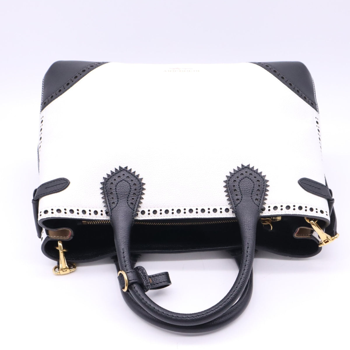 Burberry Black White Handbag Shoulder Bag (Pre-Owned)