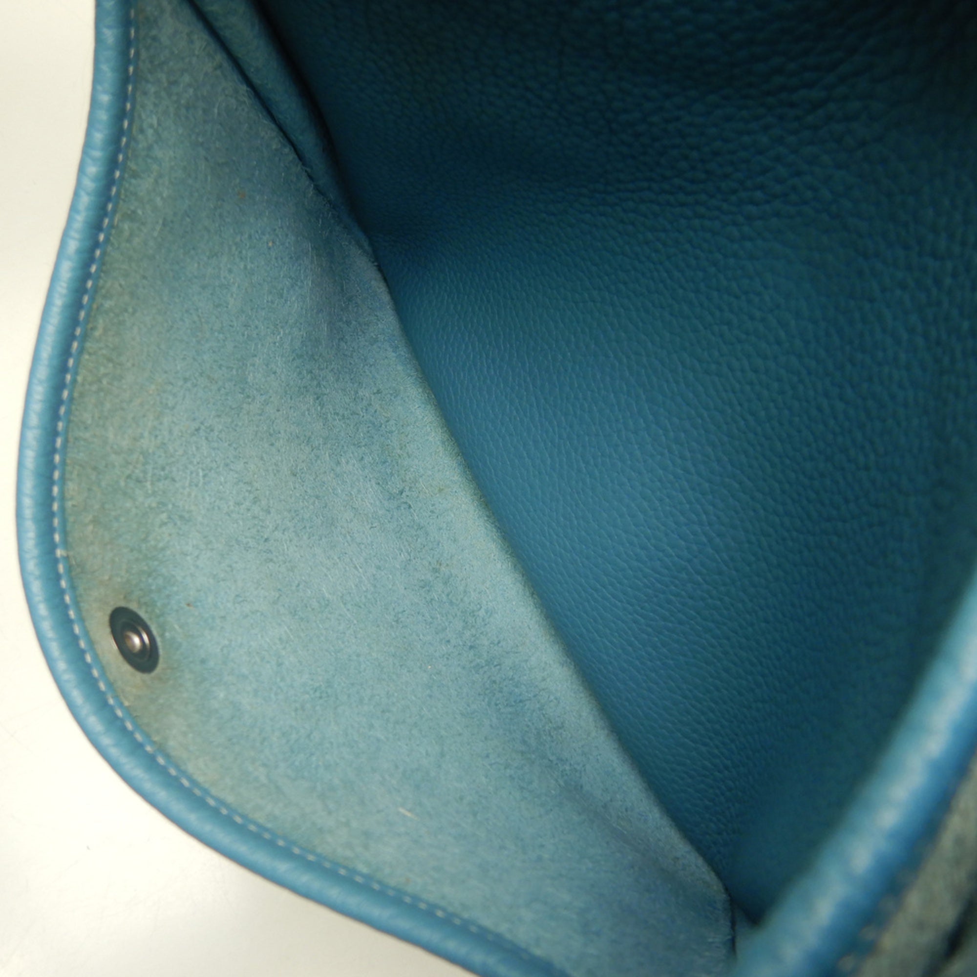 Hermes Evelyne Blue Jean Taurillon Clemence Leather Shoulder Bag (Pre-Owned)