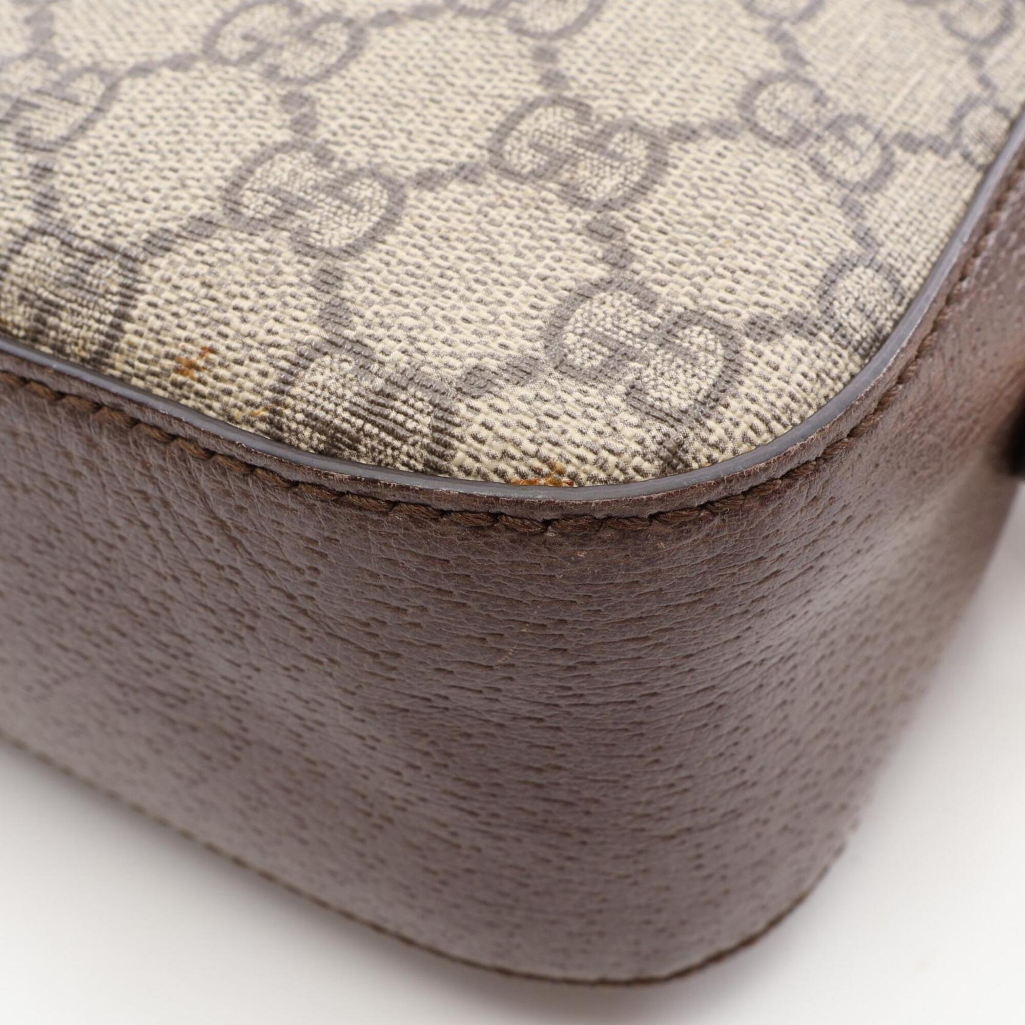 Gucci Sherry Line Beige Brown Multi-Color Coated Canvas Leather Handbag Shoulder Bag (Pre-Owned)