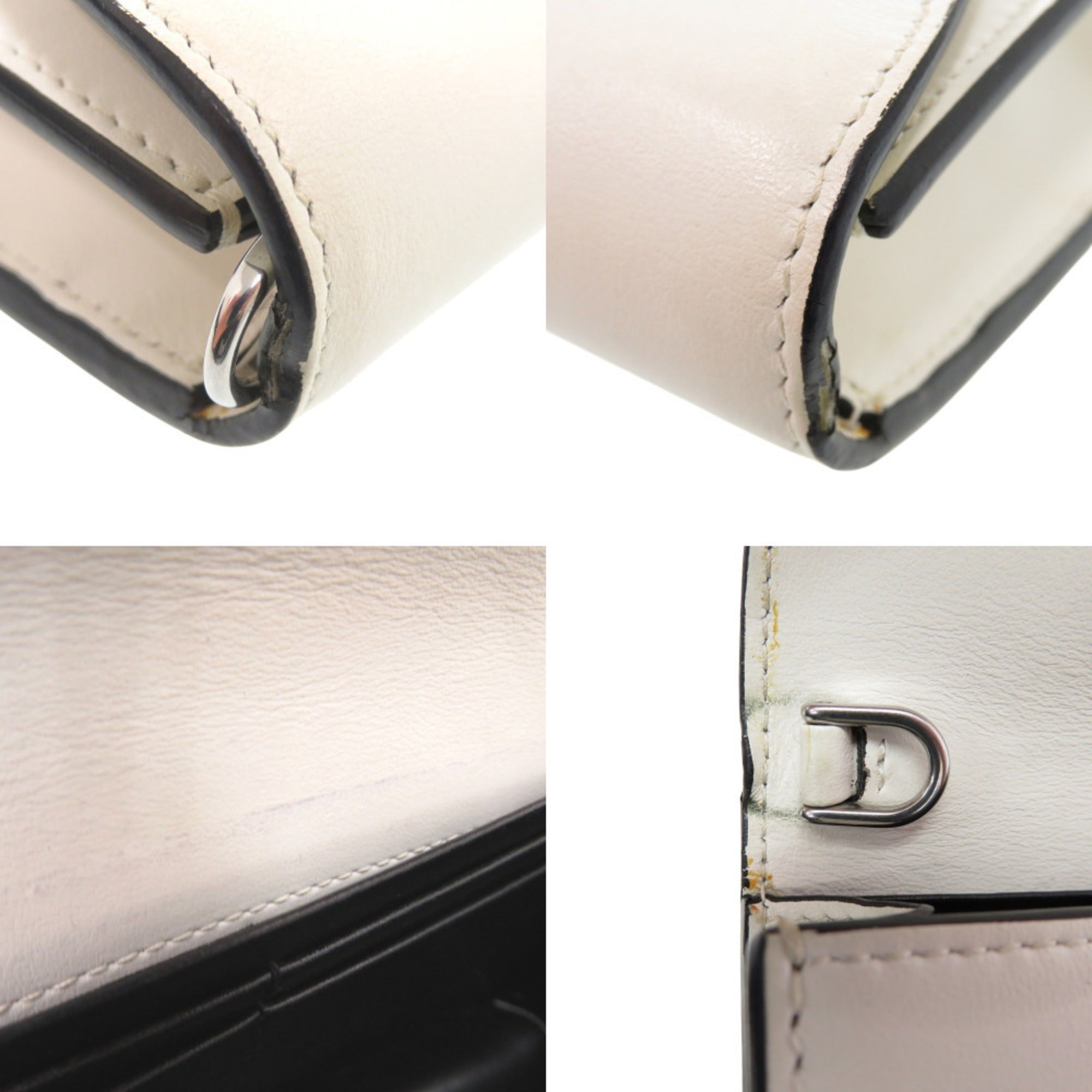 Prada White Leather Chain/Shoulder Wallet (Pre-Owned)