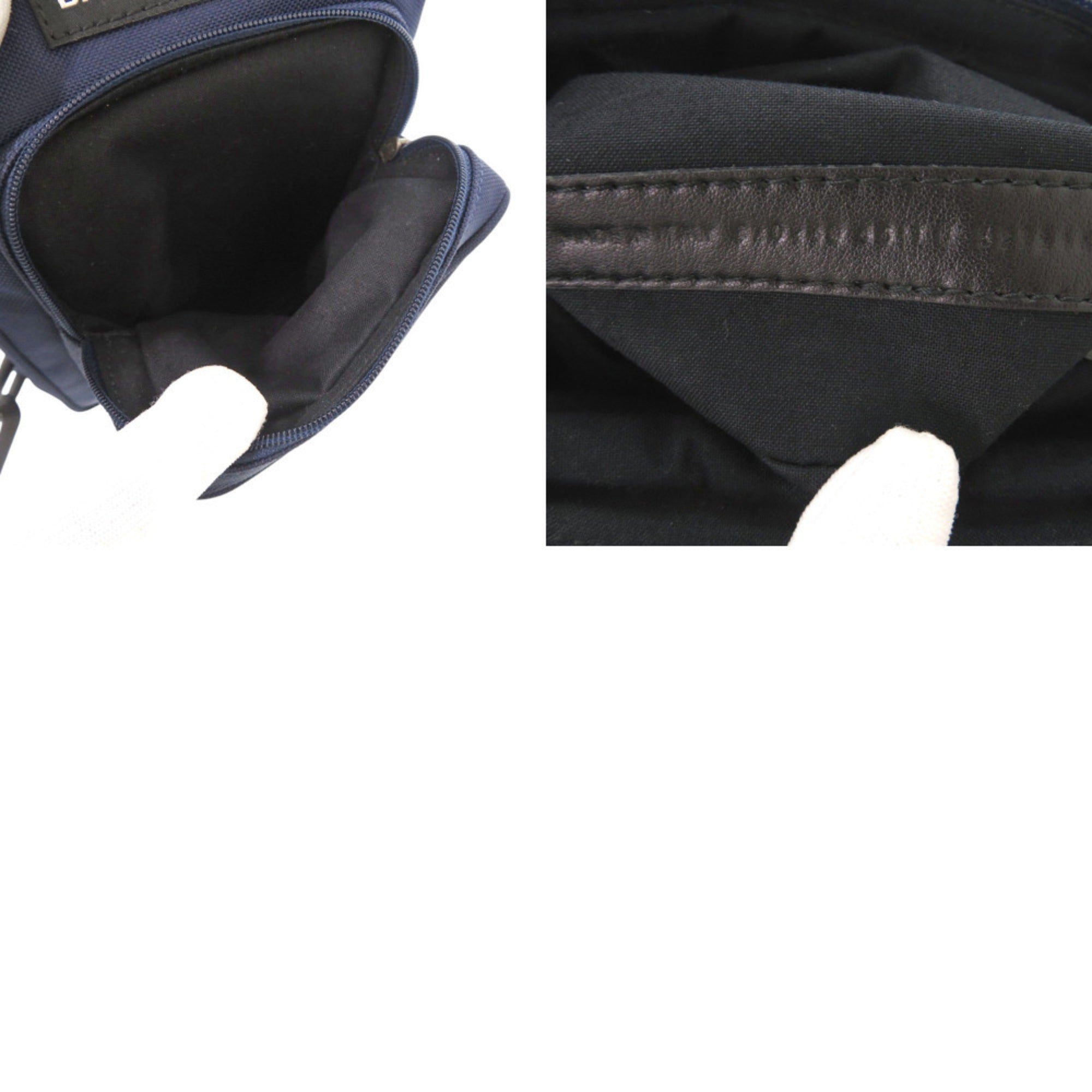 Balenciaga Black Navy Nylon Shoulder Bag Sling Bag (Pre-Owned)