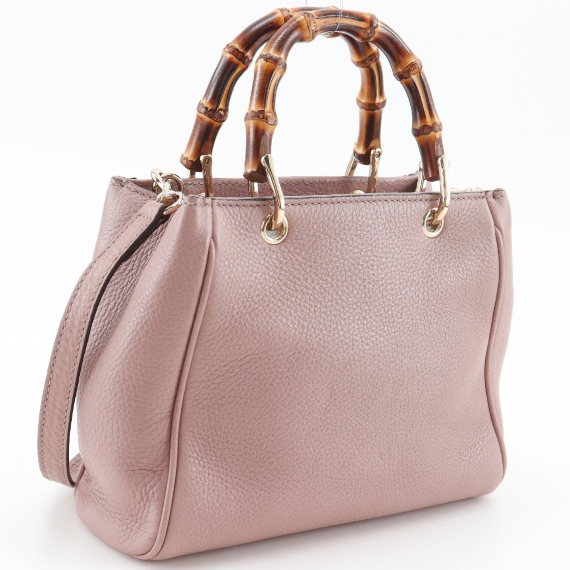 Gucci Pink Bamboo Leather Handbag (Pre-Owned)