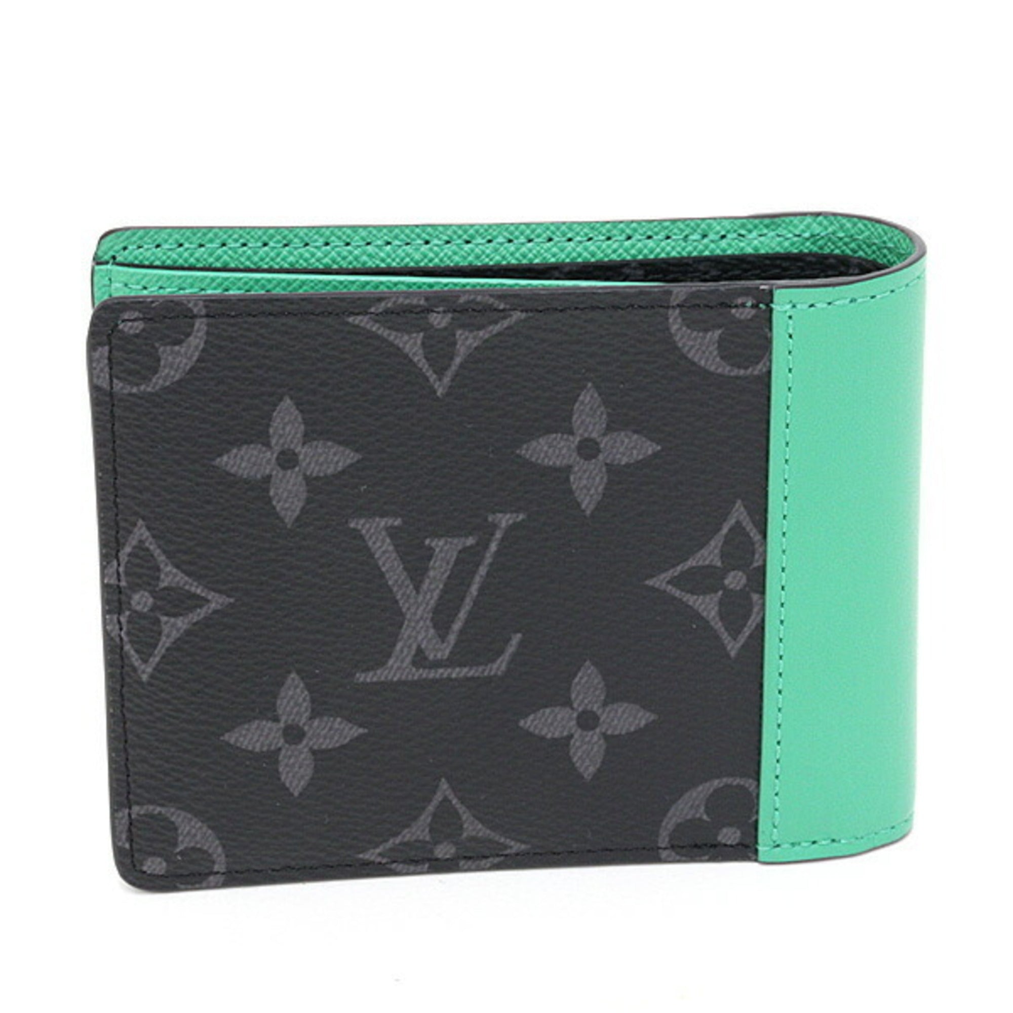 Louis Vuitton Monogram Eclipse Green Monogram Eclipse Leather Wallet (Bi-Fold) (Pre-Owned)