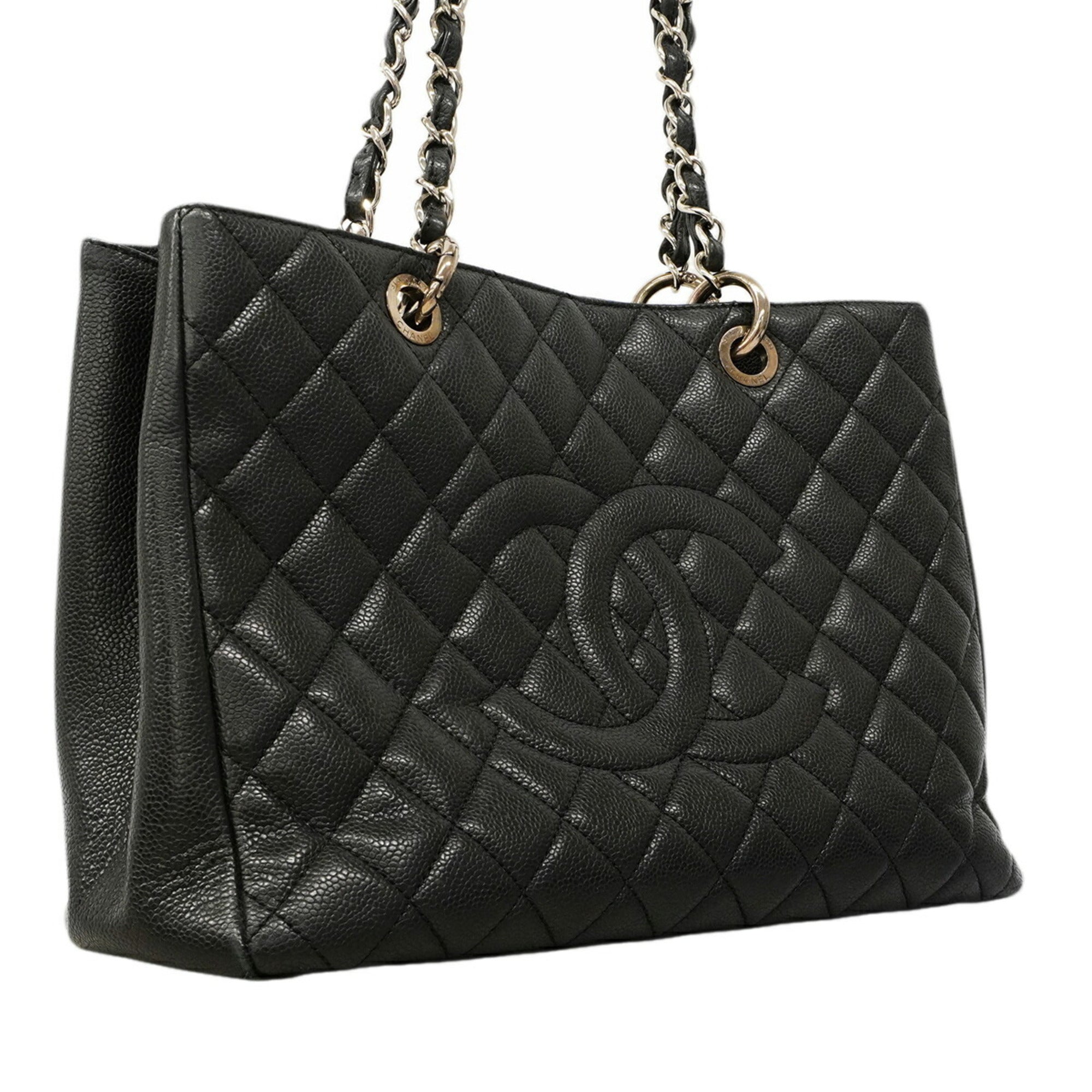 Chanel Black Grained Calfskin Tote Bag (Pre-Owned)