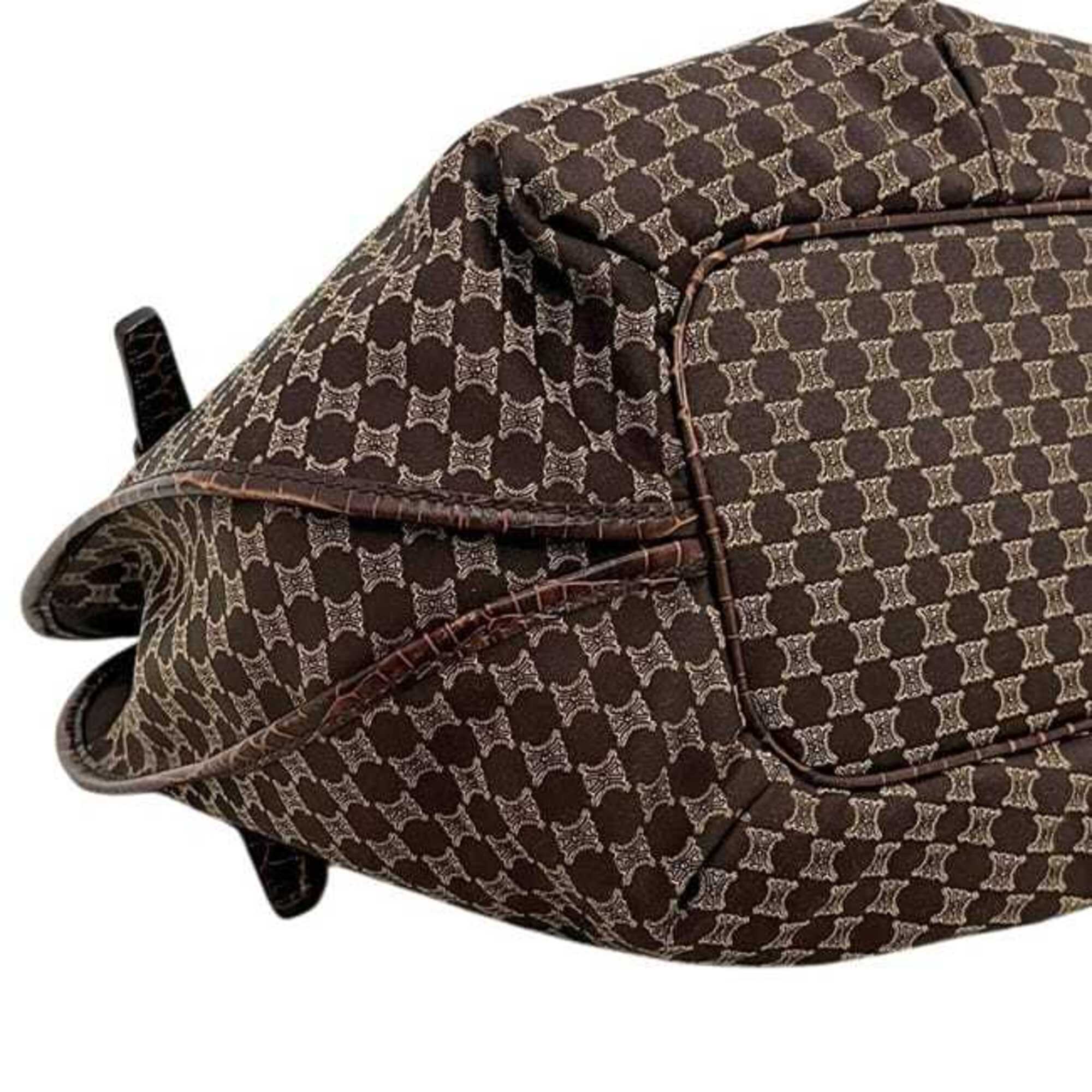 Celine Brown Canvas Leather Tote Bag (Pre-Owned)