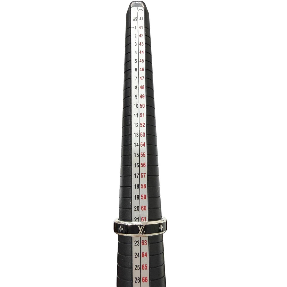 Louis Vuitton Silver Black Silver 925 Band Ring (Pre-Owned)