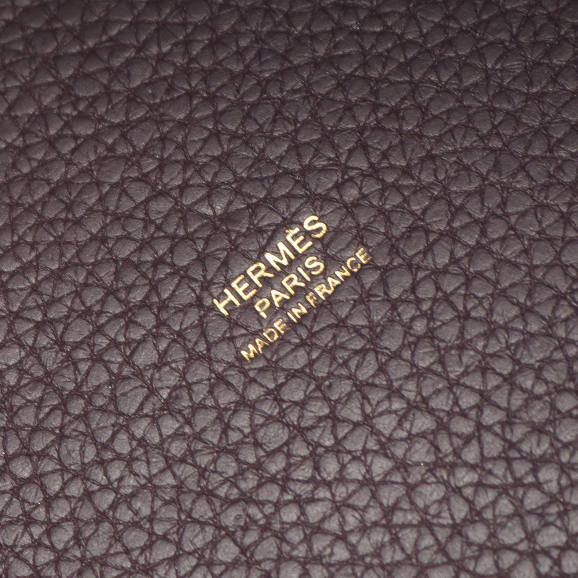 Hermes Purple Raisin Taurillon Clemence Leather Handbag (Pre-Owned)