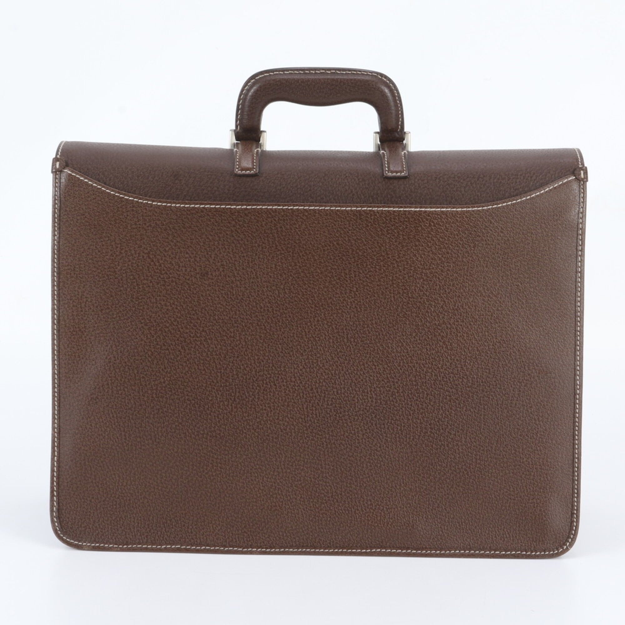 Salvatore Ferragamo Brown Leather Briefcase Tote Bag (Pre-Owned)