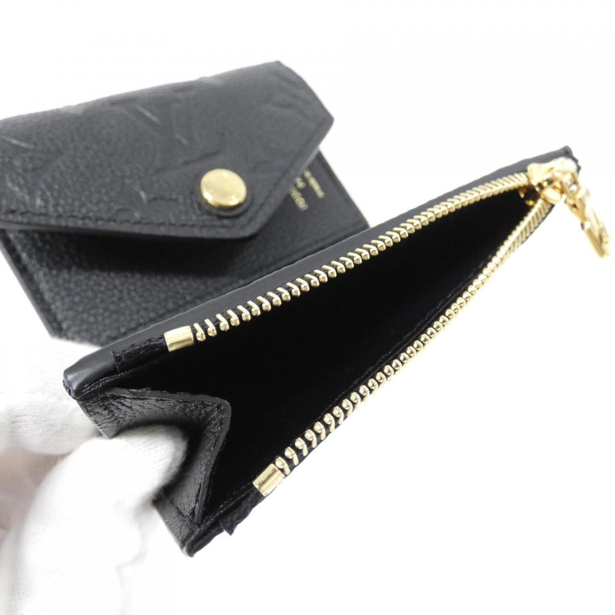 Louis Vuitton Black Leather Wallet (Tri-Fold) (Pre-Owned)