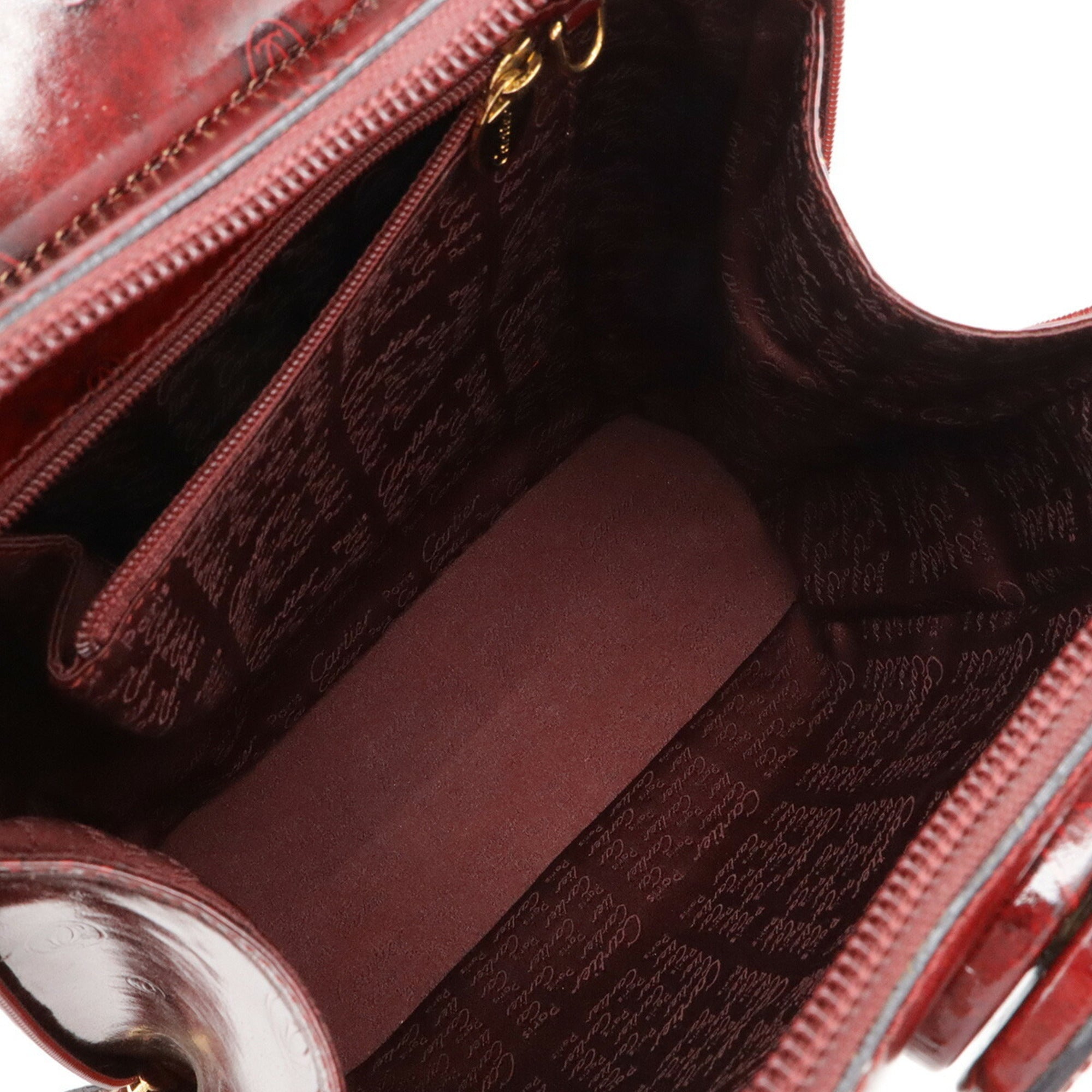 Cartier Happy Birthday Bordeaux Leather Backpack (Pre-Owned)