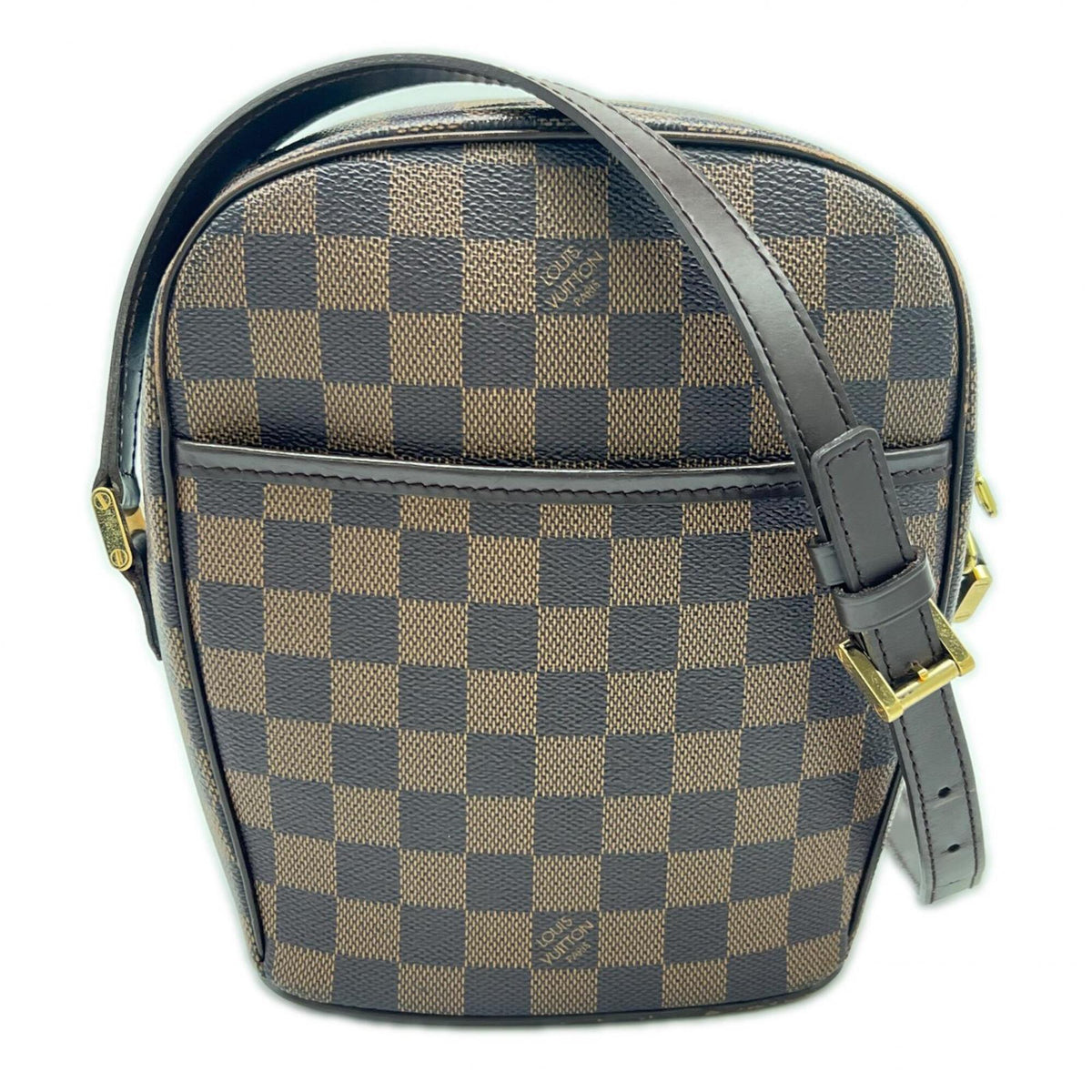 Louis Vuitton Beige Brown Damier Canvas Leather Coated Canvas Shoulder Bag (Pre-Owned)
