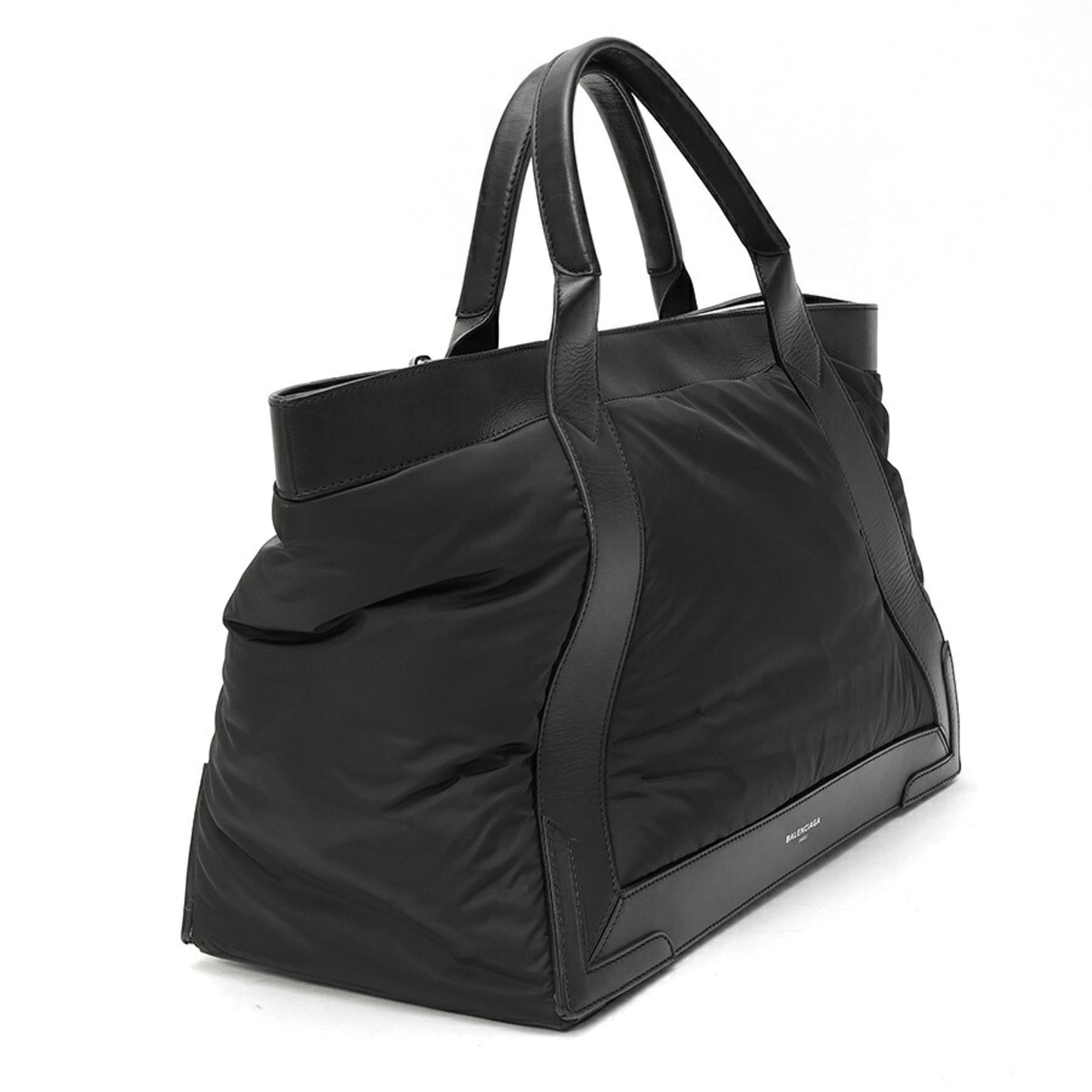 Balenciaga Black Nylon Leather Tote Bag (Pre-Owned)