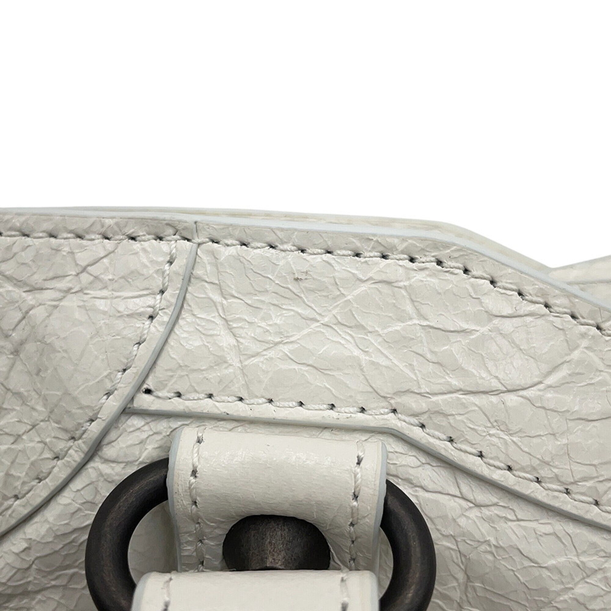 Balenciaga White Leather Handbag Shoulder Bag (Pre-Owned)