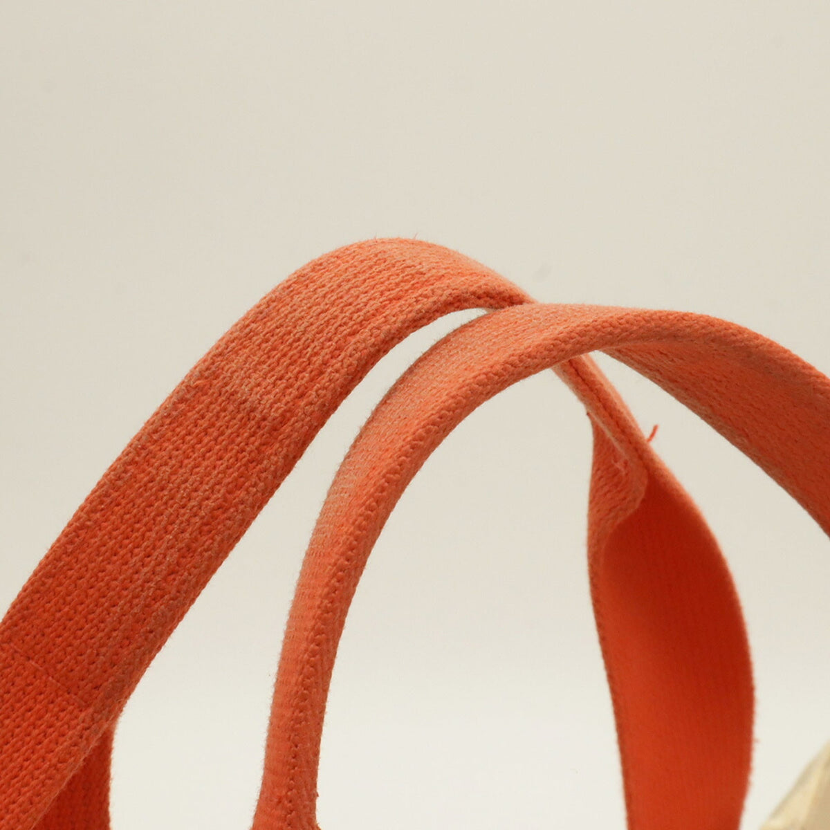 Hermes Gray Ivory Orange Canvas Handbag Tote Bag (Pre-Owned)